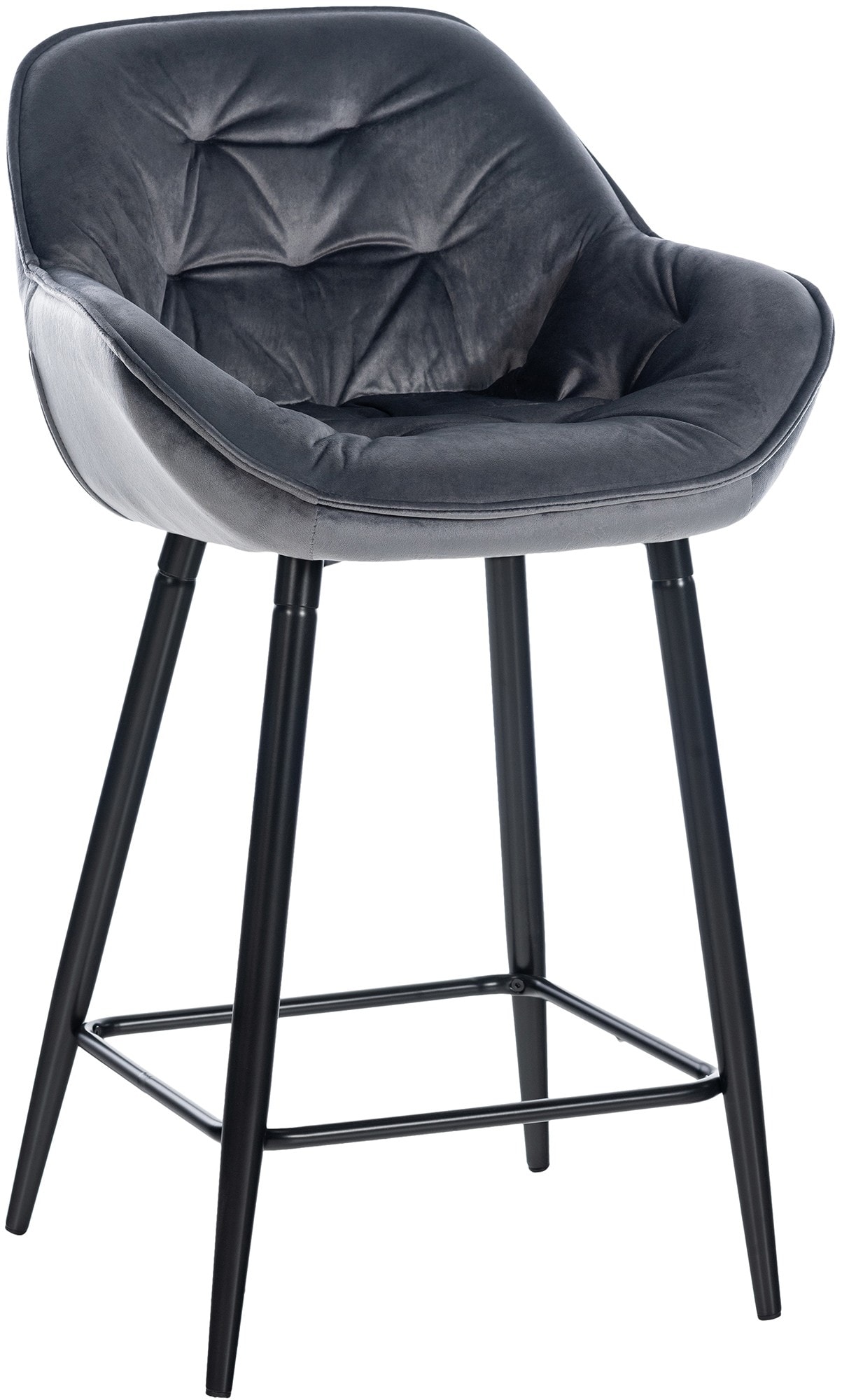 CLP Barhocker Gibson Samt I Gepolsterter Tresenstuhl Mit Fu&szlig;st&uuml;tze I Sitzh&ouml;he 76 cm 