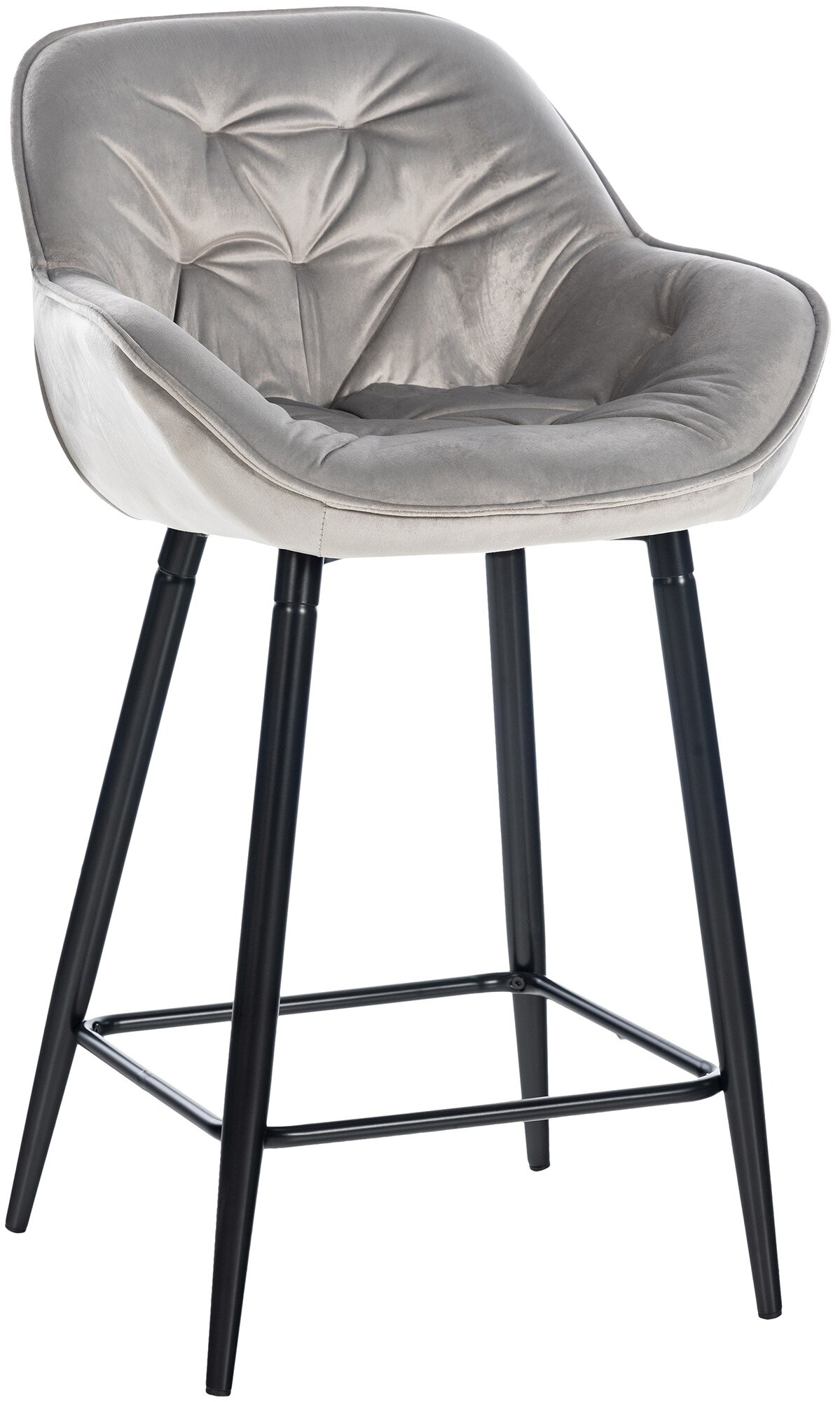 CLP Barhocker Gibson Samt I Gepolsterter Tresenstuhl Mit Fu&szlig;st&uuml;tze I Sitzh&ouml;he 76 cm 