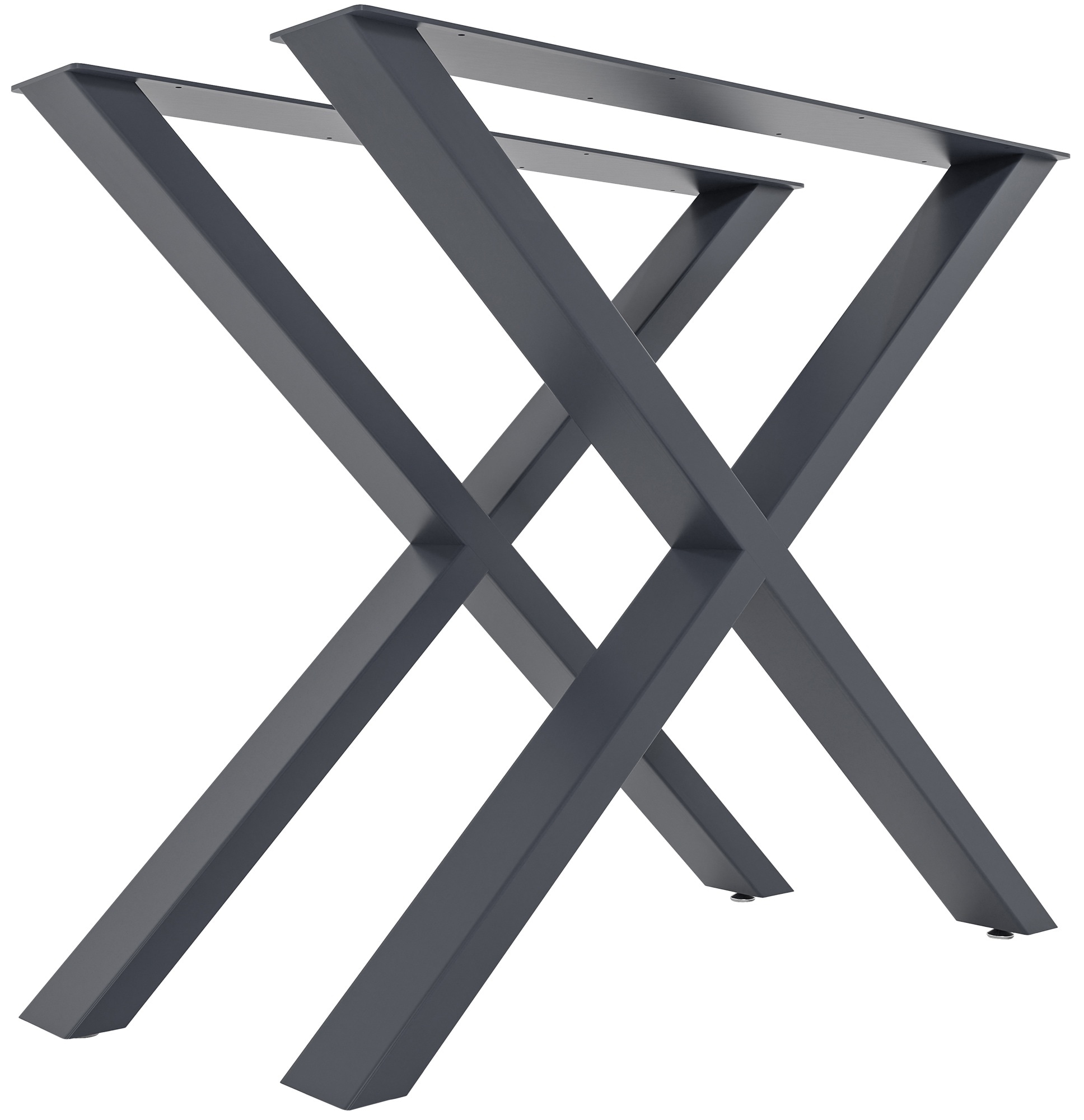 CLP 2er Set Tischbeine Swift I Tischkufen Aus Vierkantprofilen I H&ouml;he 72 cm I Pulverbeschichtetes Gestell 