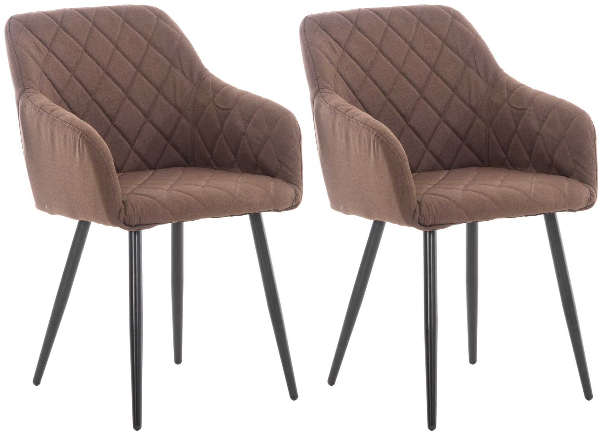 CLP 2er Set Esszimmerstuhl Shila I Bezug Stoff Oder Samt I Polsterstuhl mit Armlehnen 