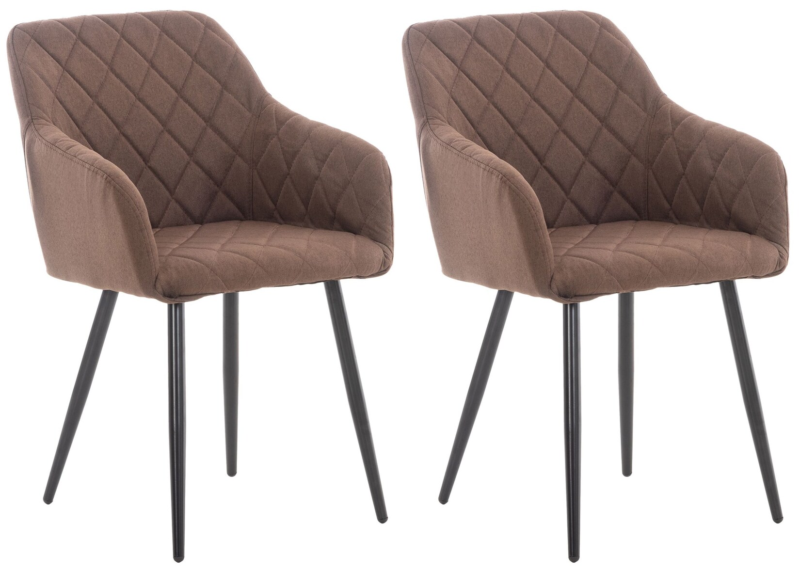 CLP 2er Set Esszimmerstuhl Shila Stoff Farbe: braun, Material: Stoff