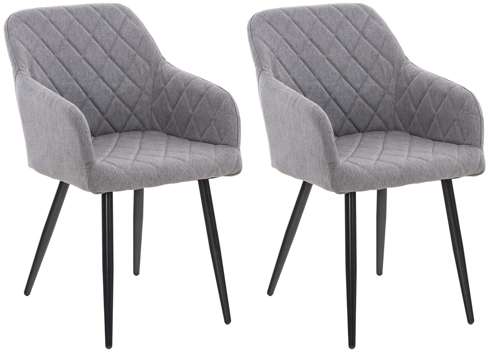 CLP 2er Set Esszimmerstuhl Shila Stoff Farbe: grau, Material: Stoff