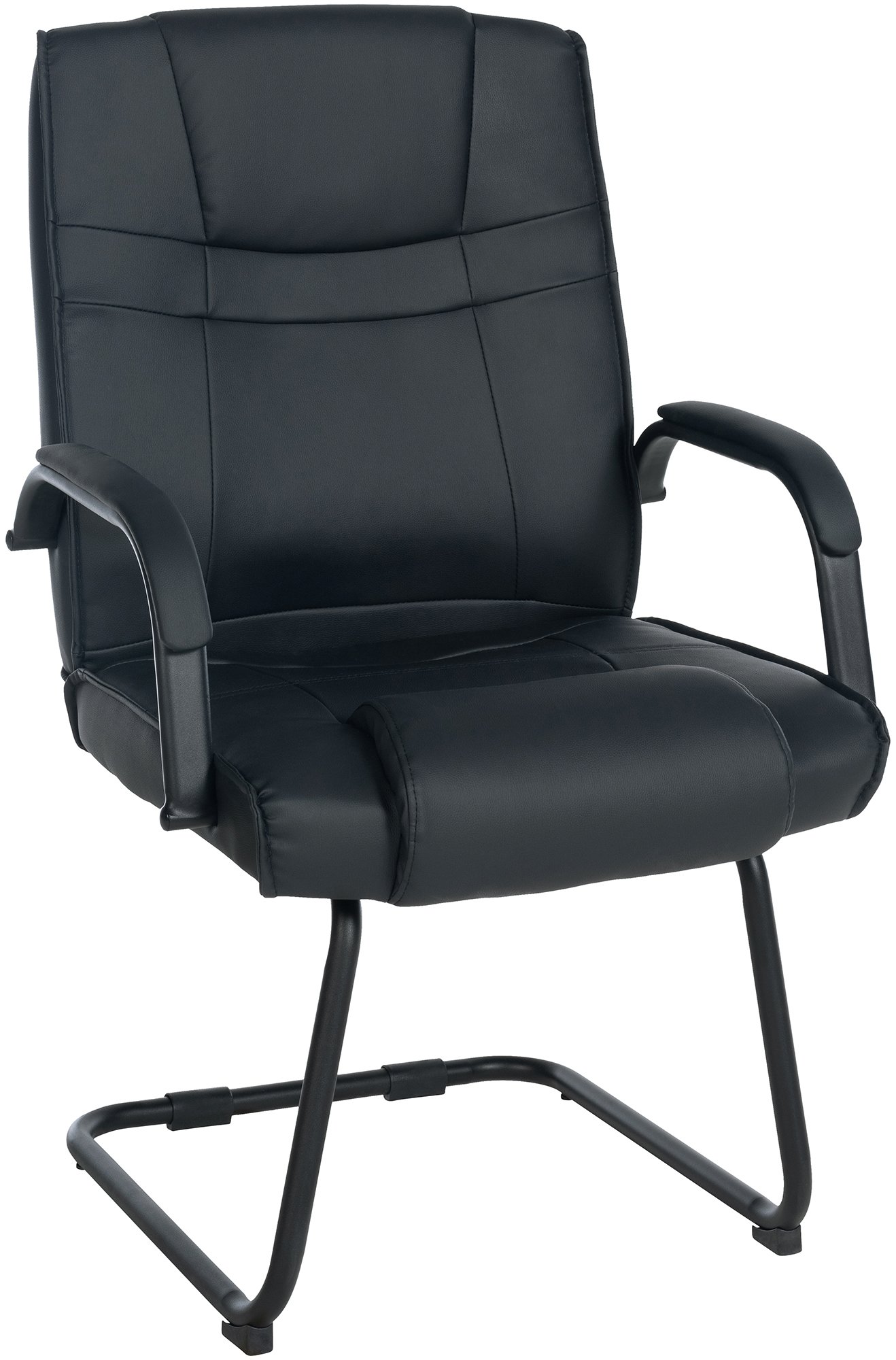 CLP XXL-Freischwinger Attila I gepolsterter Besucherstuhl mit Kunstleder-Bezug I Bis 180 kg belastbar 