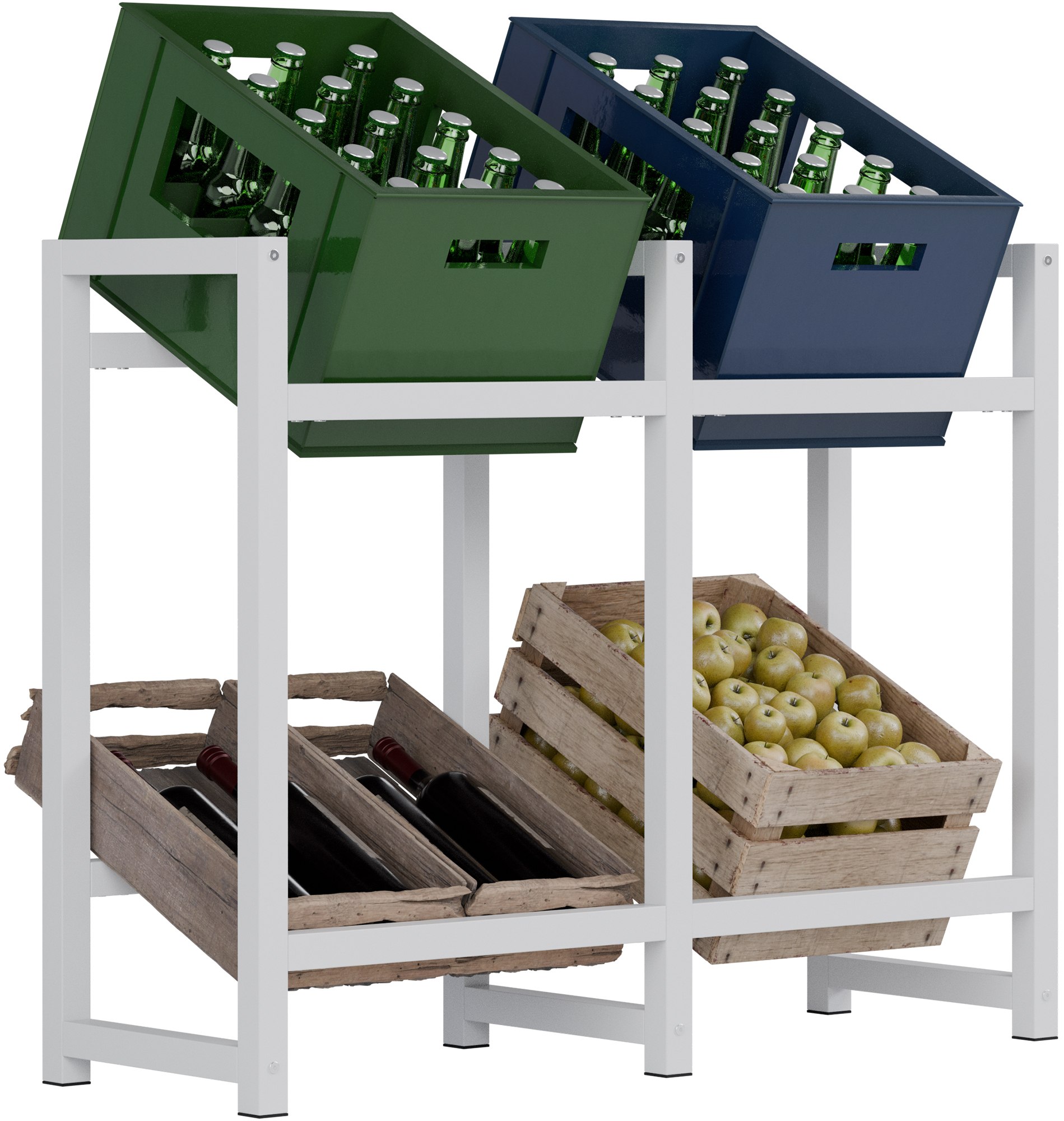 CLP Getr&auml;nkekistenst&auml;nder Metall freistehend Stack, platzsparendes Getr&auml;nkekistenregal robust und platzsparend f&uuml;r Getr&auml;nkekisten 