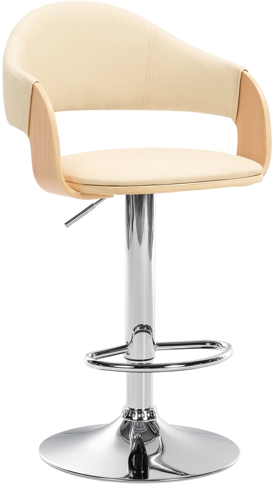 CLP Barhocker Nilse Kunstleder chrom Farbe: natur/creme, Gestell Farbe: chrom
