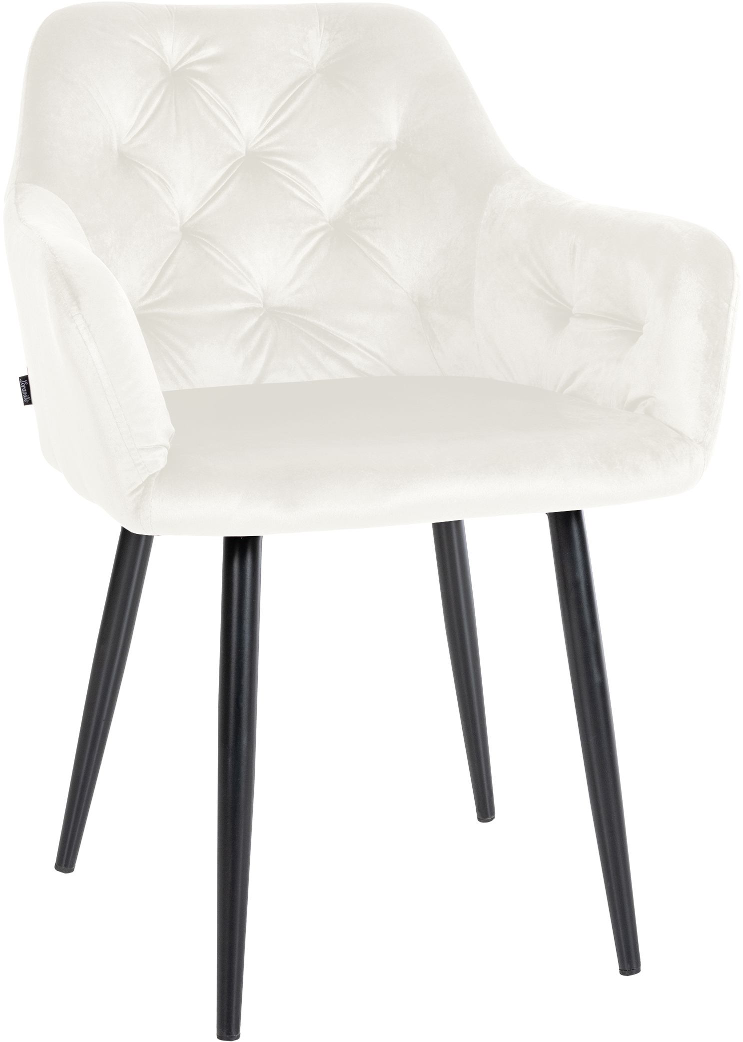 CLP Esszimmerstuhl Stanley I Samt I Gesteppter Polsterstuhl I K&uuml;chenstuhl Mit Bodenschonern 