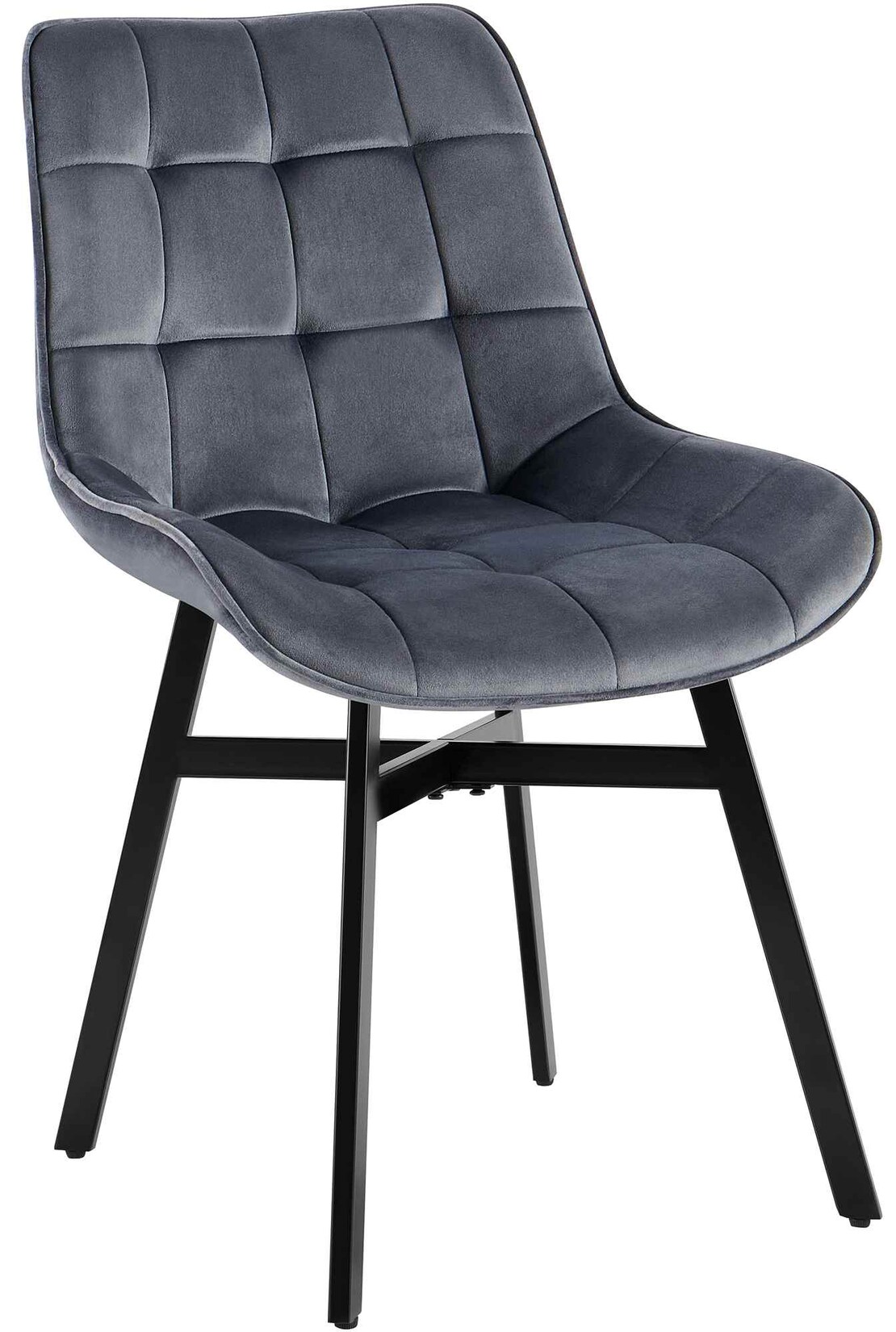 CLP Stuhl Colby Samt Farbe: dunkelgrau, Material: Samt