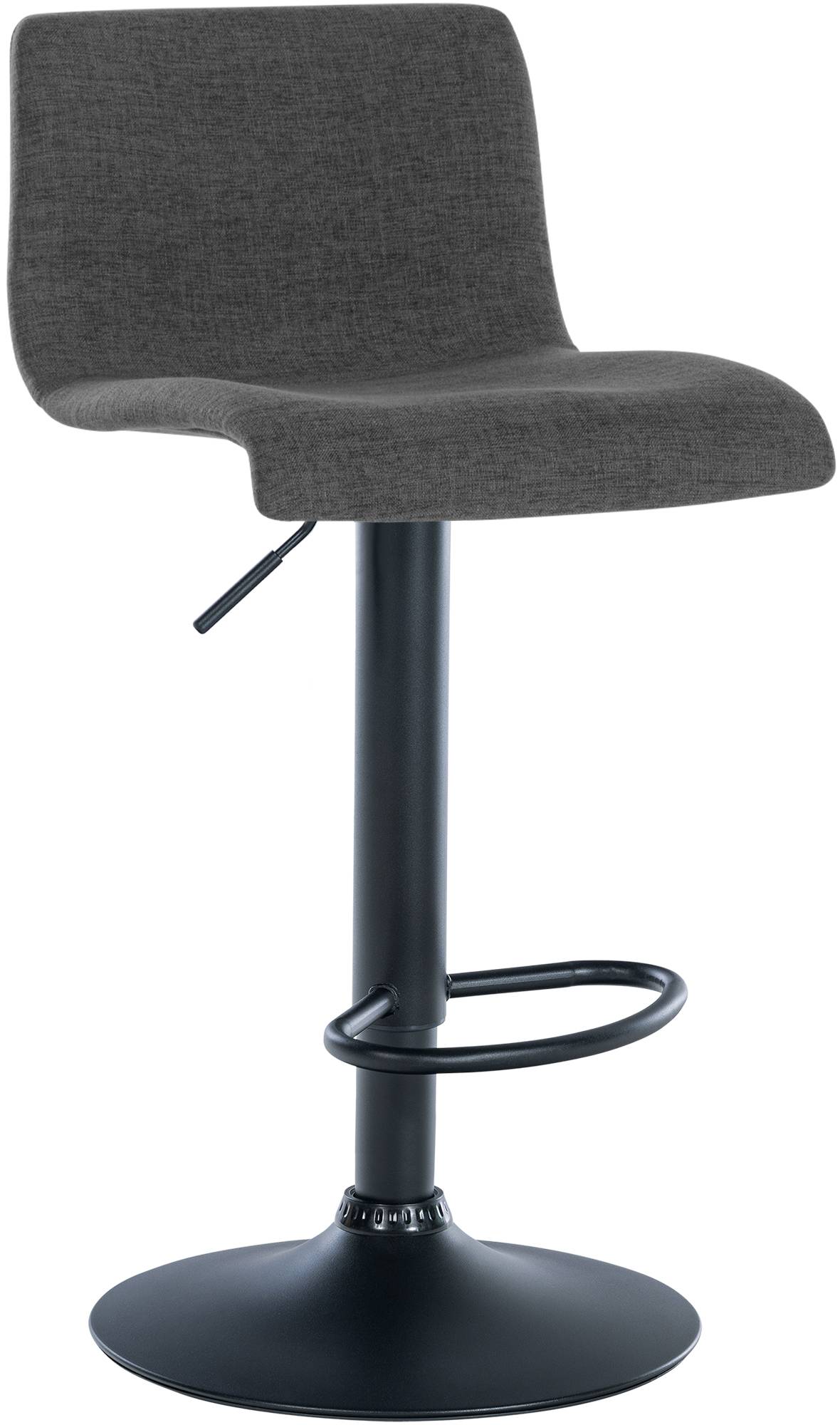 CLP Barhocker Branford I Modern, H&ouml;henverstellbar Mit Lehne I Metallgestell, Bequemer Sitz I K&uuml;chenstuhl Oder Esszimmerstuhl 