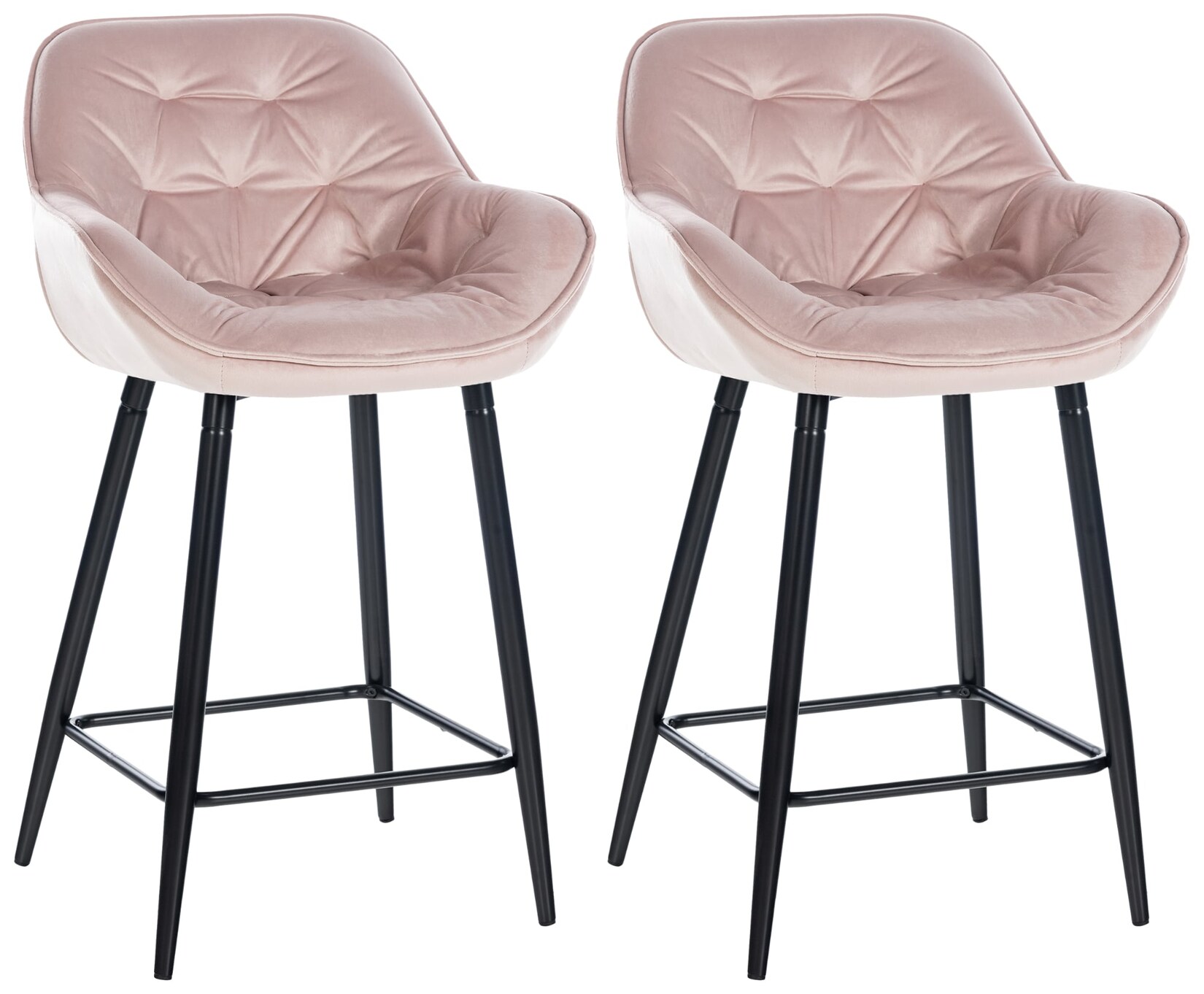 CLP 2er Set Barhocker Gibson Samt Farbe: pink, Material: Samt