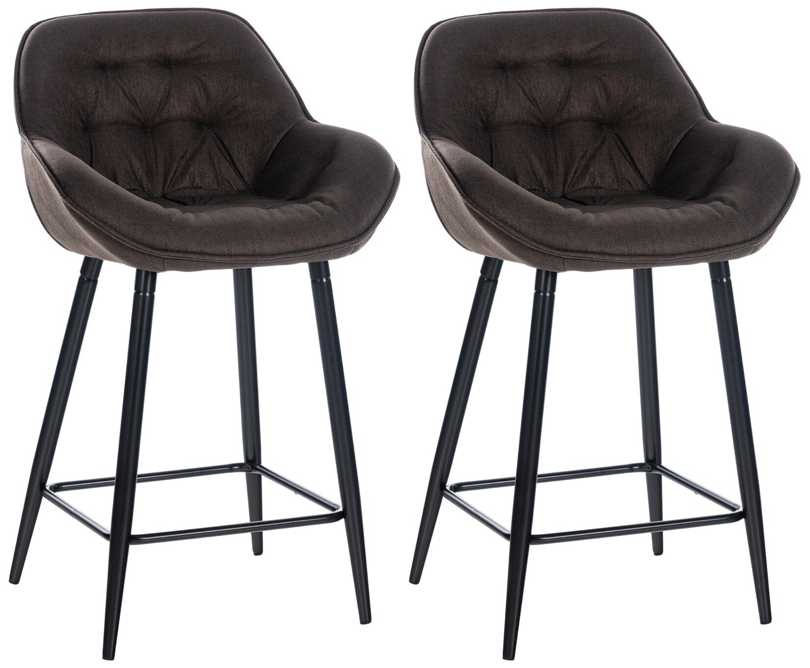CLP 2er Set Barhocker Gibson Stoff Farbe: braun, Material: Stoff