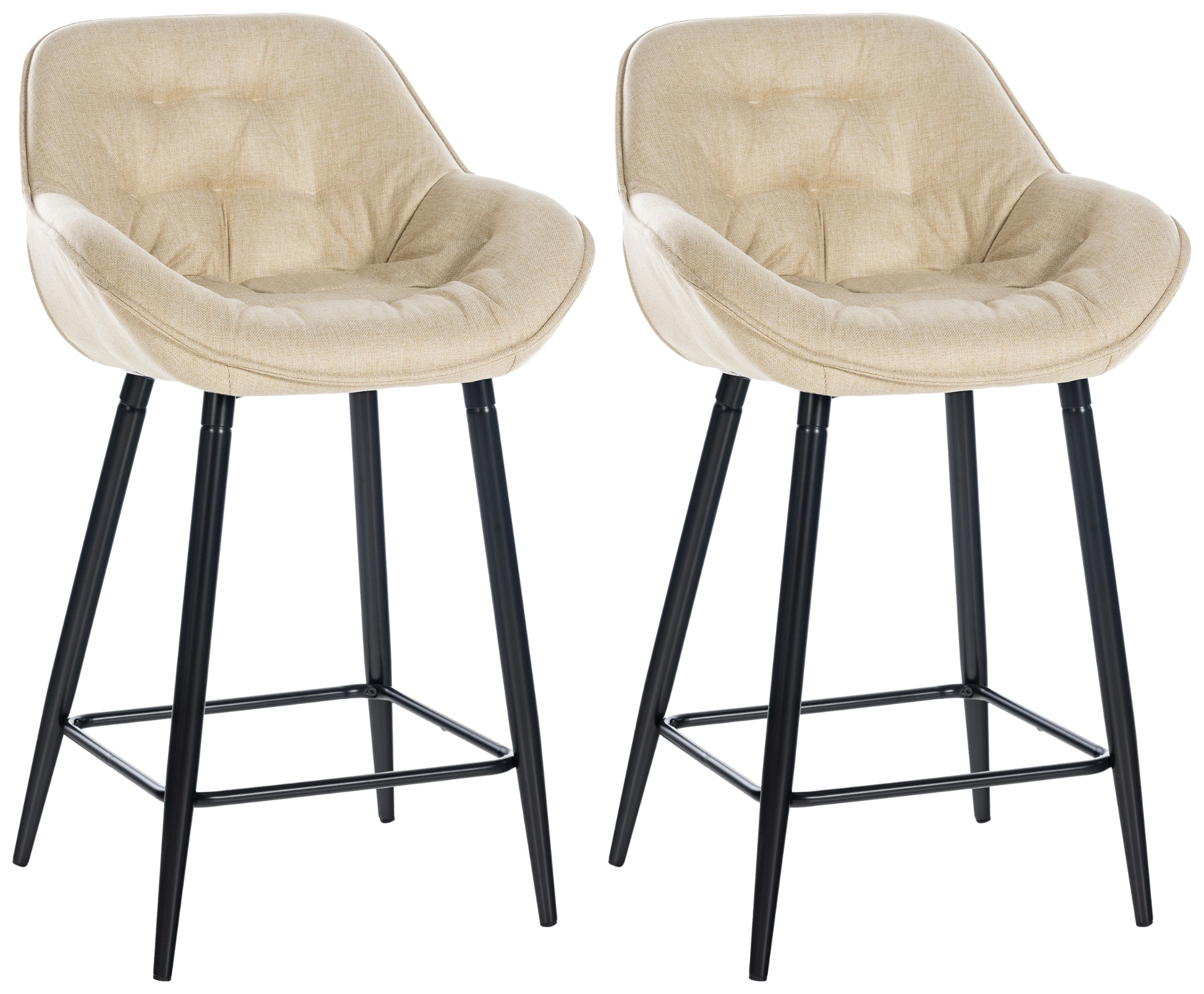 CLP 2er Set Barhocker Gibson - Tresenstuhl Mit Fu&szlig;st&uuml;tze - 2 x Tresenhocker Gepolstert 