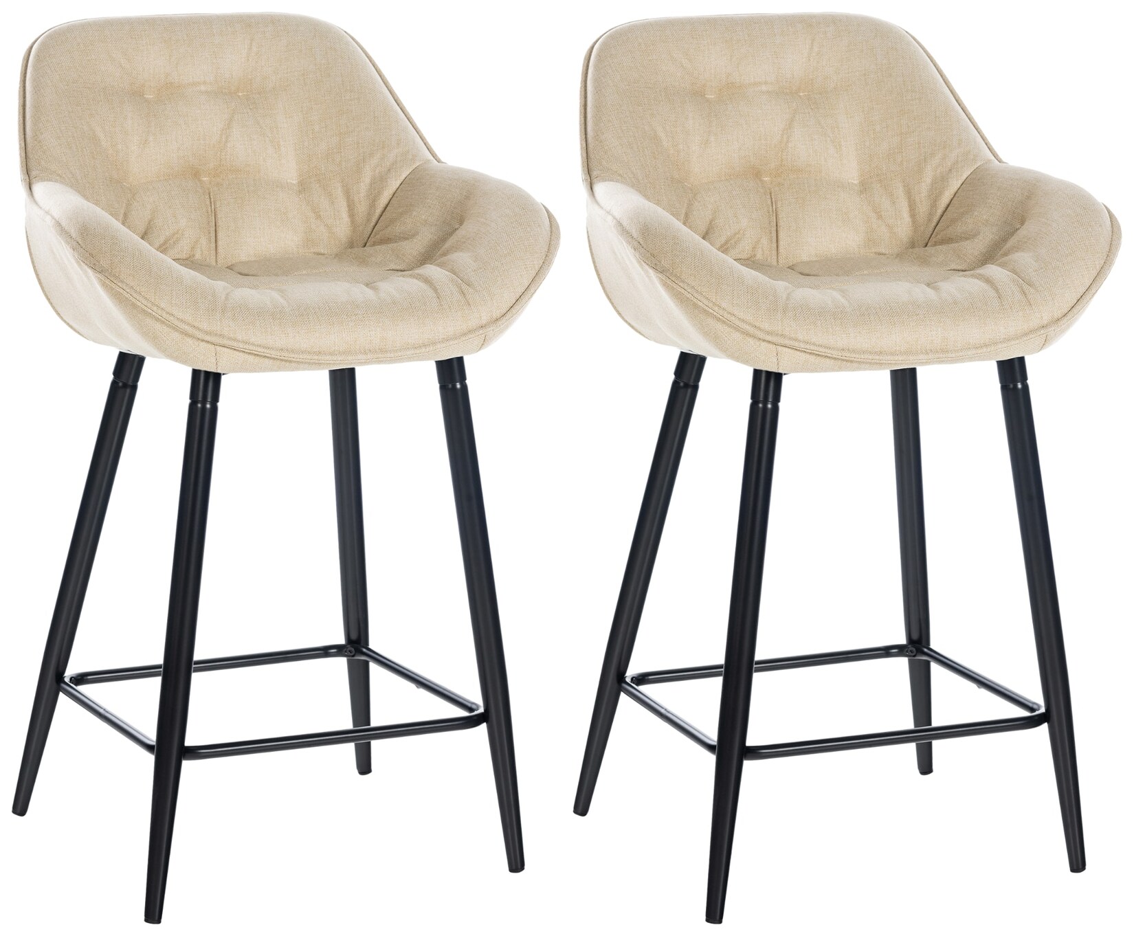 CLP 2er Set Barhocker Gibson Stoff Farbe: creme, Material: Stoff
