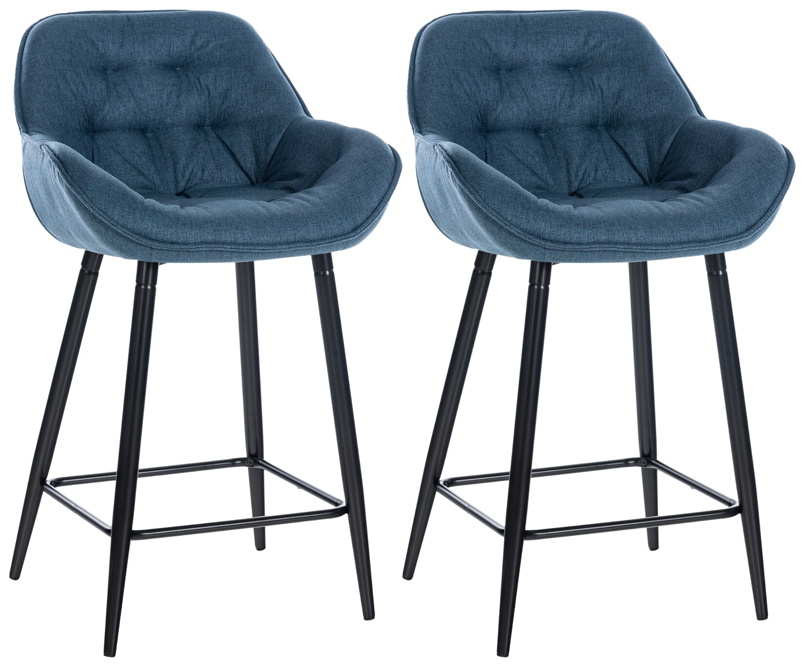 CLP 2er Set Barhocker Gibson Stoff Farbe: blau, Material: Stoff