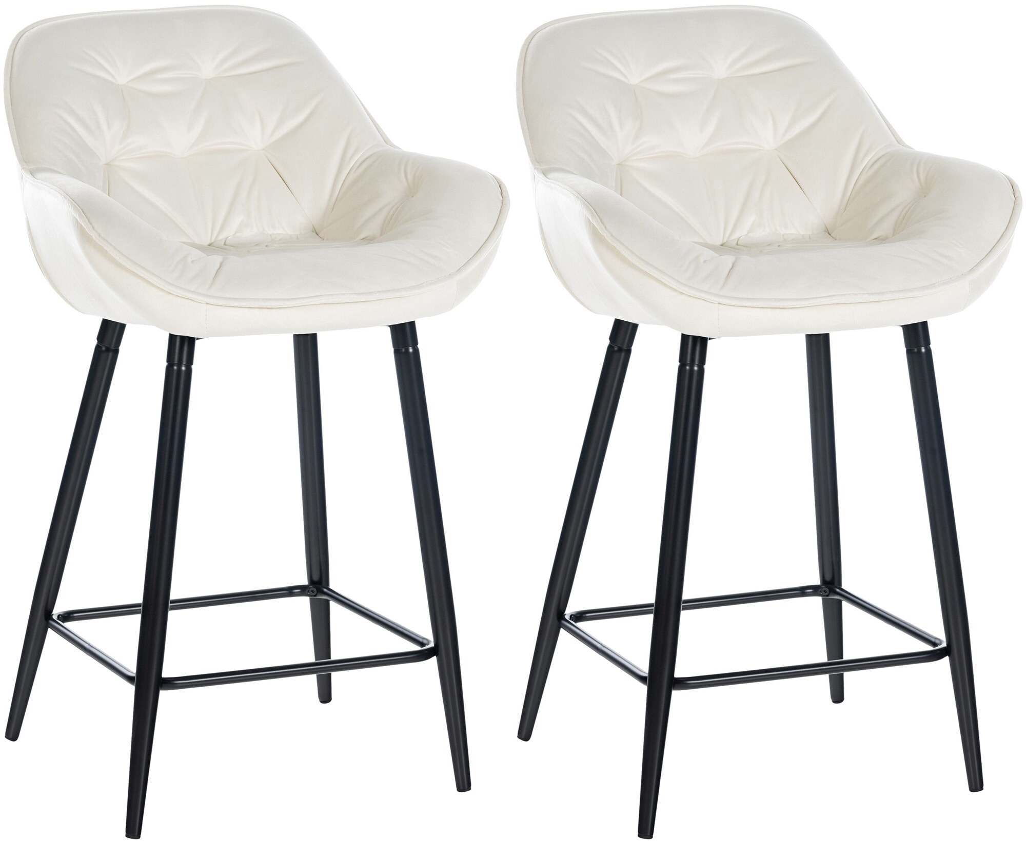 CLP 2er Set Barhocker Gibson Samt I Sitzh&ouml;he 76 cm I Tresenst&uuml;hle Mit Fu&szlig;st&uuml;tze 