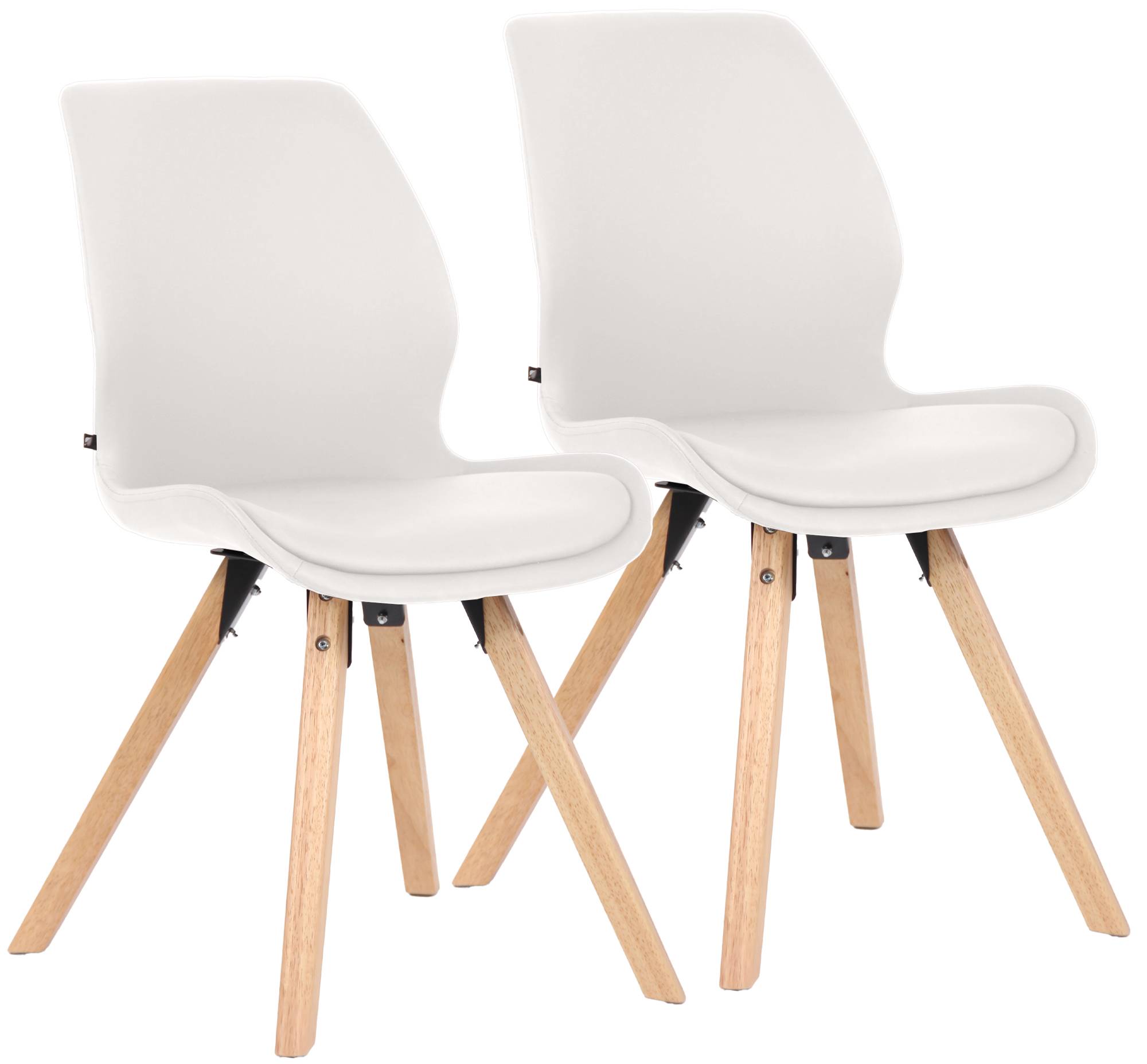 CLP Esszimmerstuhl 2er Set gepolstert Luna, moderner Polsterstuhl mit R&uuml;ckenlehne, stabil bis 136 kg, K&uuml;chenstuhl f&uuml;r Esszimmer und Wohnzimmer 