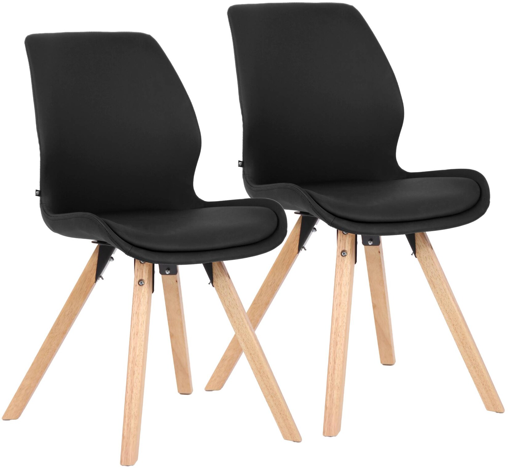 CLP Esszimmerstuhl 2er Set gepolstert Luna, moderner Polsterstuhl mit Rückenlehne, stabil bis 136 kg, Küchenstuhl für Esszimmer und Wohnzimmer