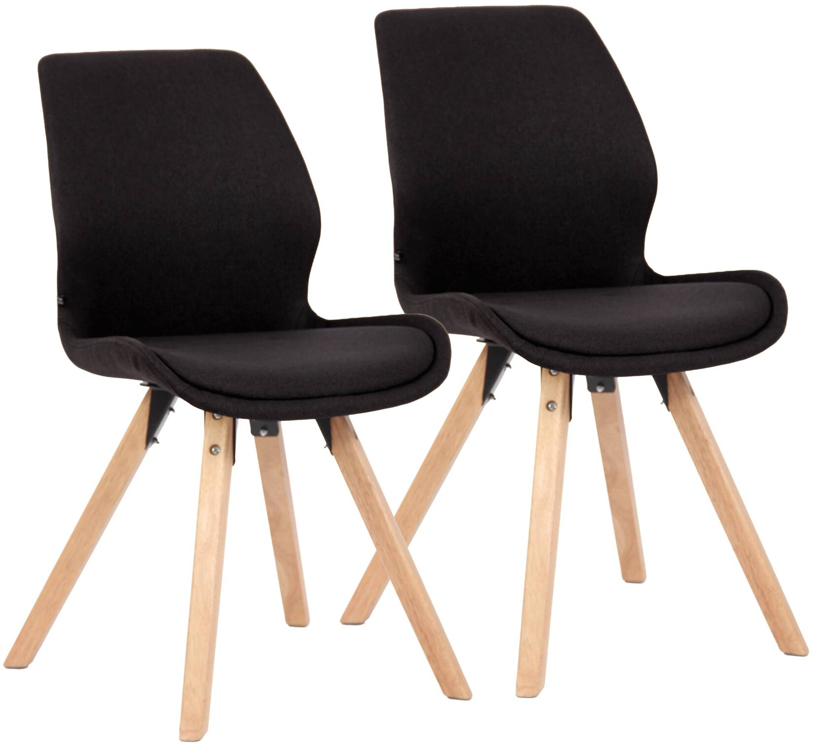 CLP 2er Set Stuhl Luna Stoff - Farbe: schwarz, Material: Stoff