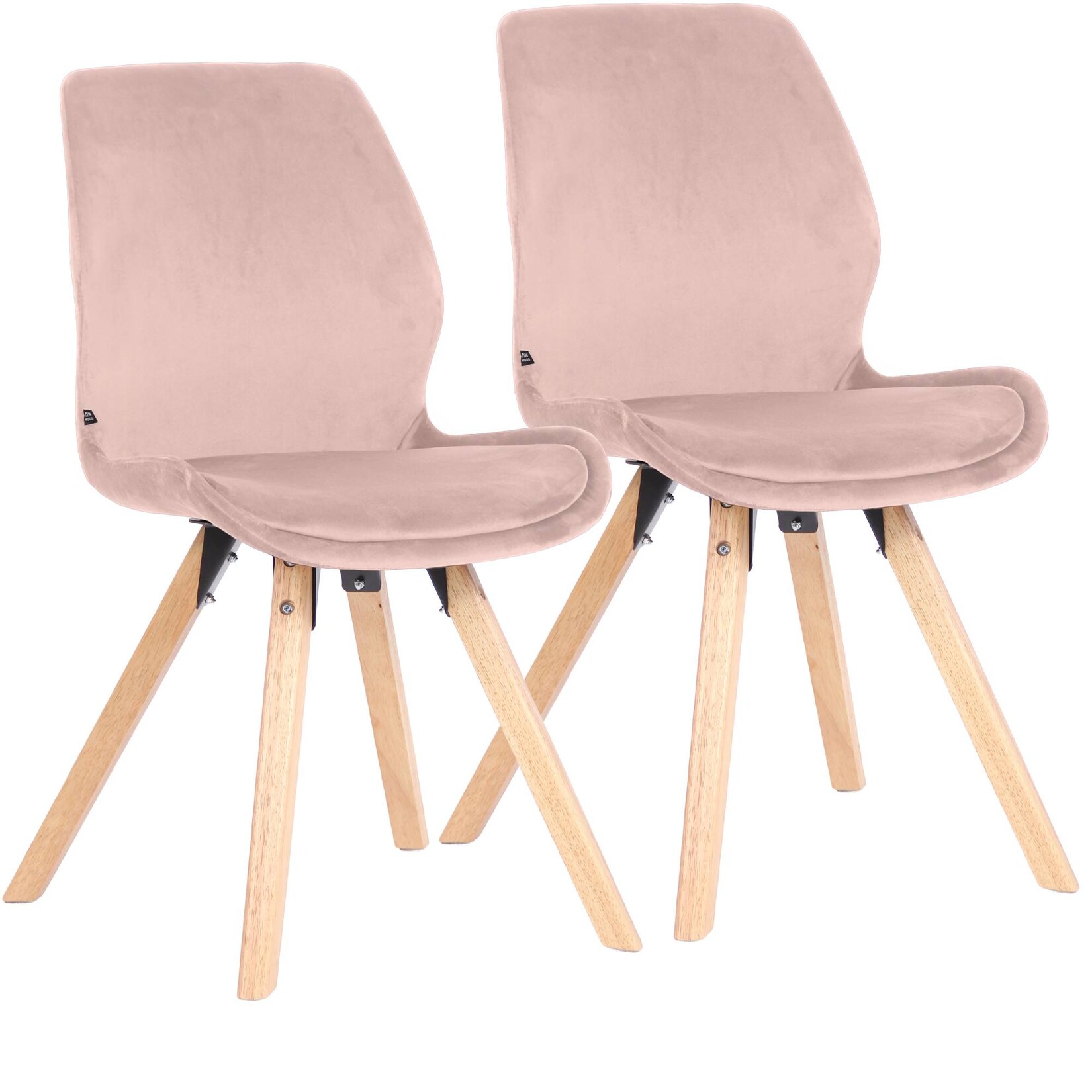 CLP 2er Set Stuhl Luna Samt - Farbe: pink, Material: Samt