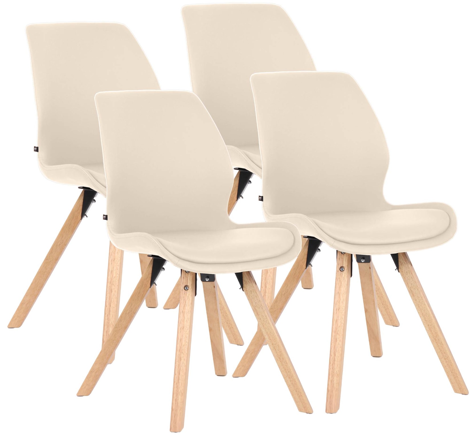 CLP Esszimmerstuhl 4er Set gepolstert Luna, moderner Polsterstuhl mit Rückenlehne, stabil bis 136 kg, Küchenstuhl für Esszimmer und Wohnzimmer Image