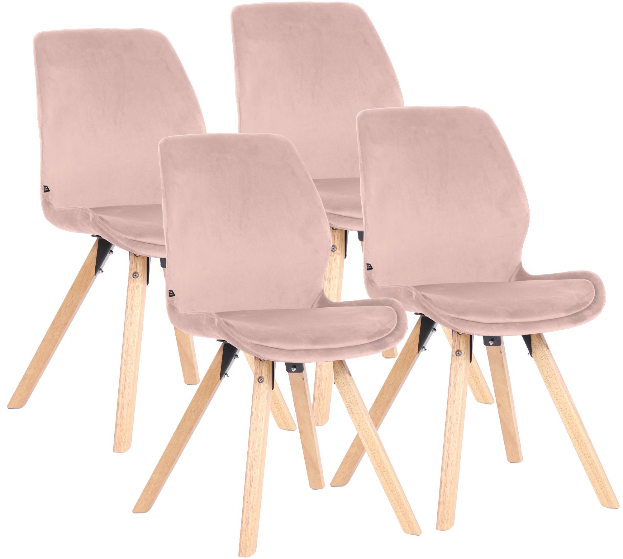 CLP Esszimmerstuhl 4er Set gepolstert Luna, moderner Polsterstuhl mit R&uuml;ckenlehne, stabil bis 136 kg, K&uuml;chenstuhl f&uuml;r Esszimmer und Wohnzimmer 