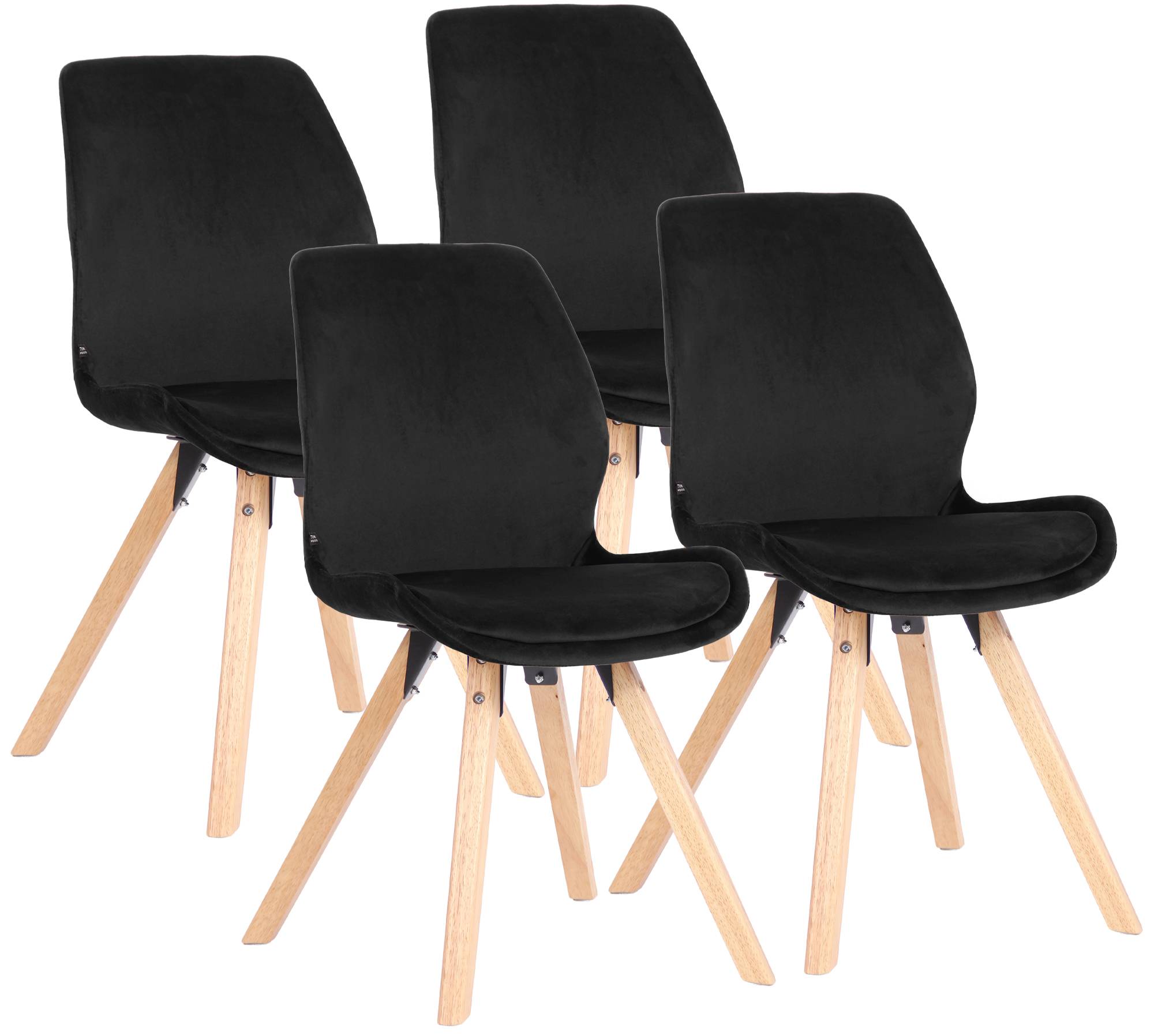 CLP Esszimmerstuhl 4er Set gepolstert Luna, moderner Polsterstuhl mit R&uuml;ckenlehne, stabil bis 136 kg, K&uuml;chenstuhl f&uuml;r Esszimmer und Wohnzimmer 