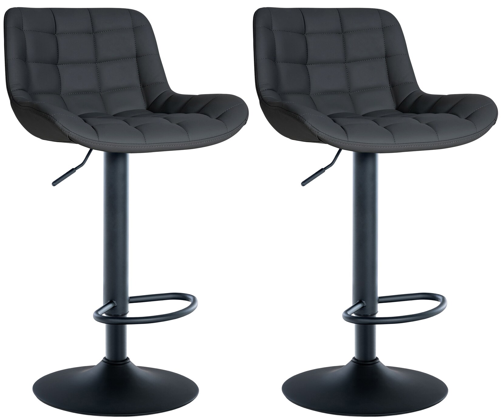 CLP 2er Set Barhocker Tover Kunstleder Farbe: schwarz, Material: Kunstleder