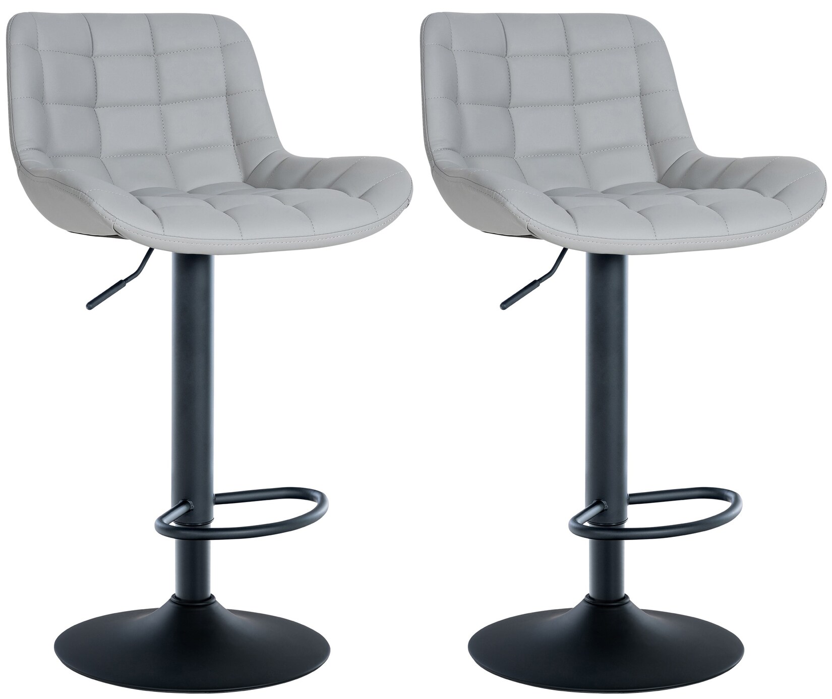 CLP 2er Set Barhocker Tover Kunstleder Farbe: grau, Material: Kunstleder
