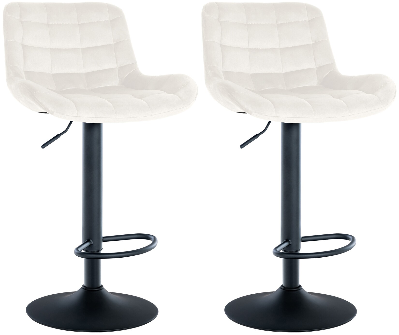 CLP 2er Set Barhocker Tover Samt Farbe: creme, Material: Samt