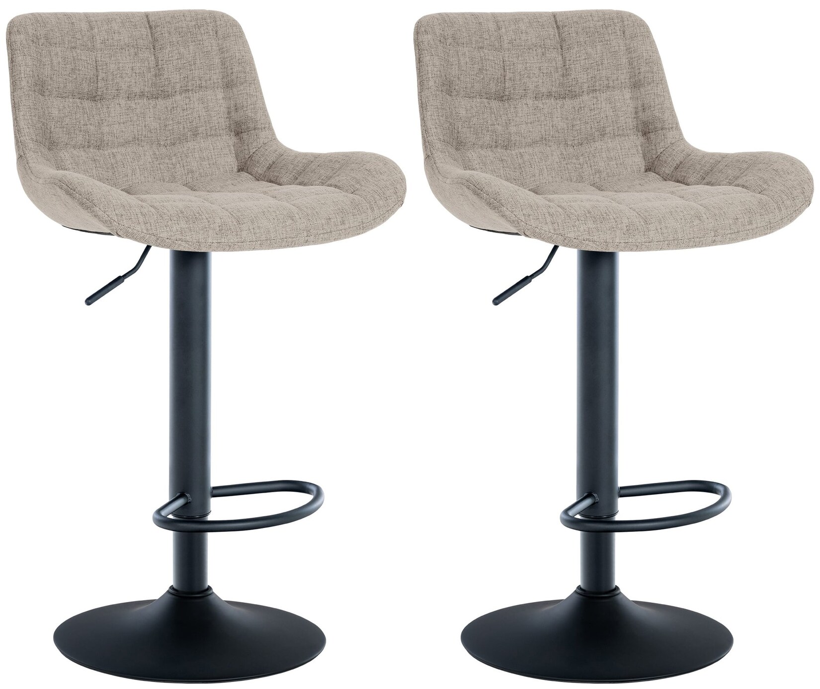 CLP 2er Set Barhocker Tover Stoff Farbe: taupe, Material: Stoff