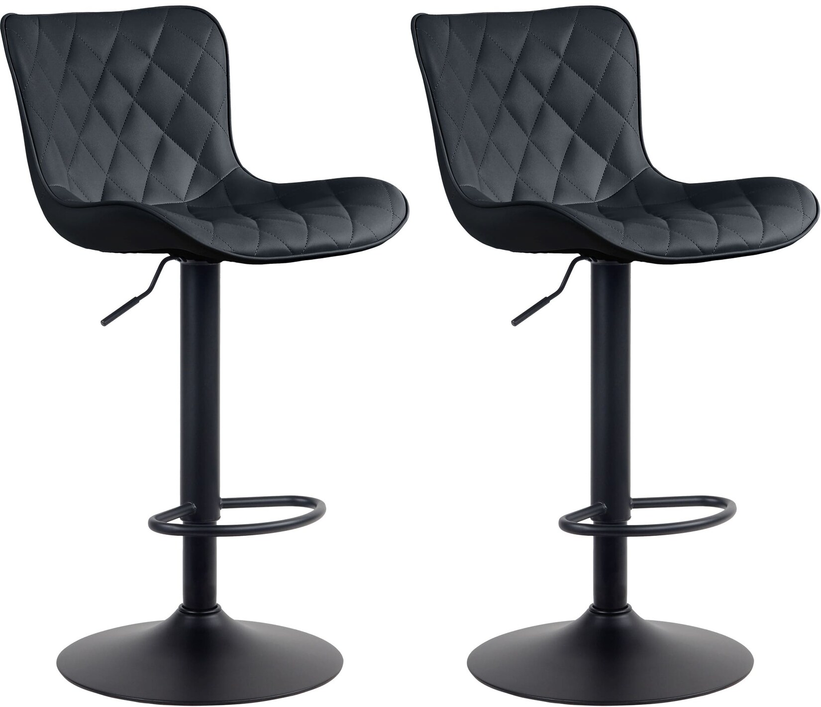 CLP 2er Set Barhocker Emma Kunstleder Farbe: schwarz, Material: Kunstleder