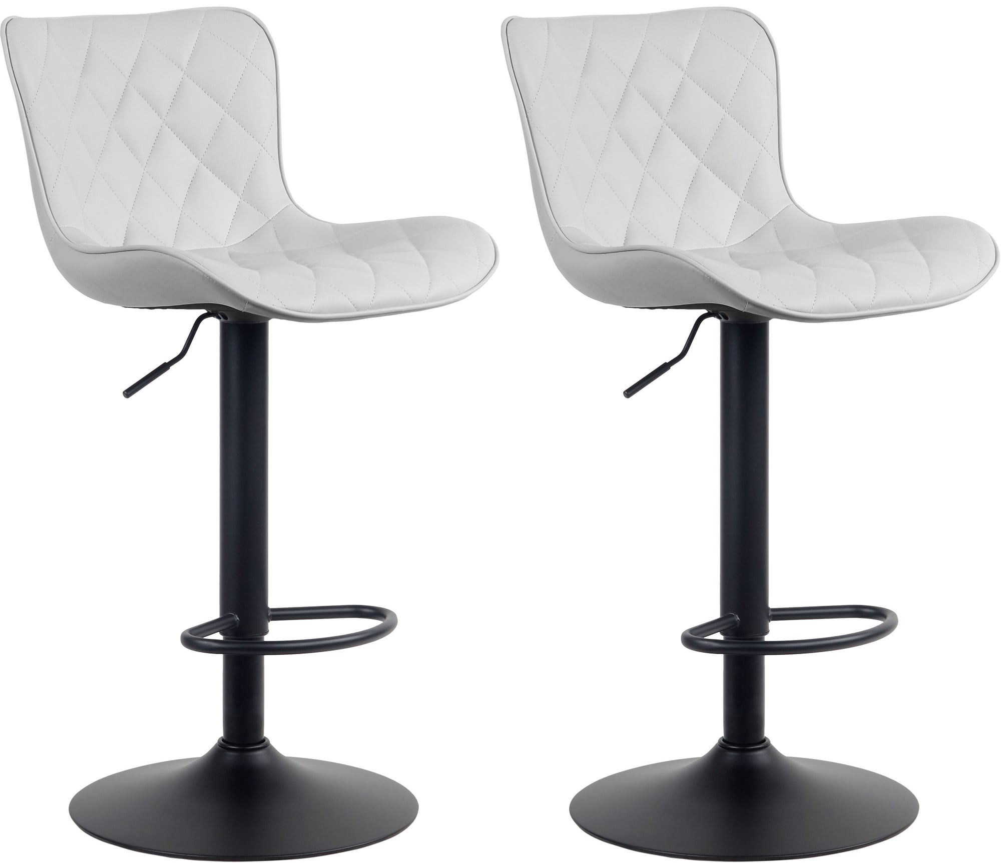 CLP 2er Set Barhocker Emma - H&ouml;henverstellbare Barst&uuml;hle - 360&deg; Drehst&uuml;hle Mit R&uuml;ckenlehne F&uuml;r K&uuml;che Und Bistro 