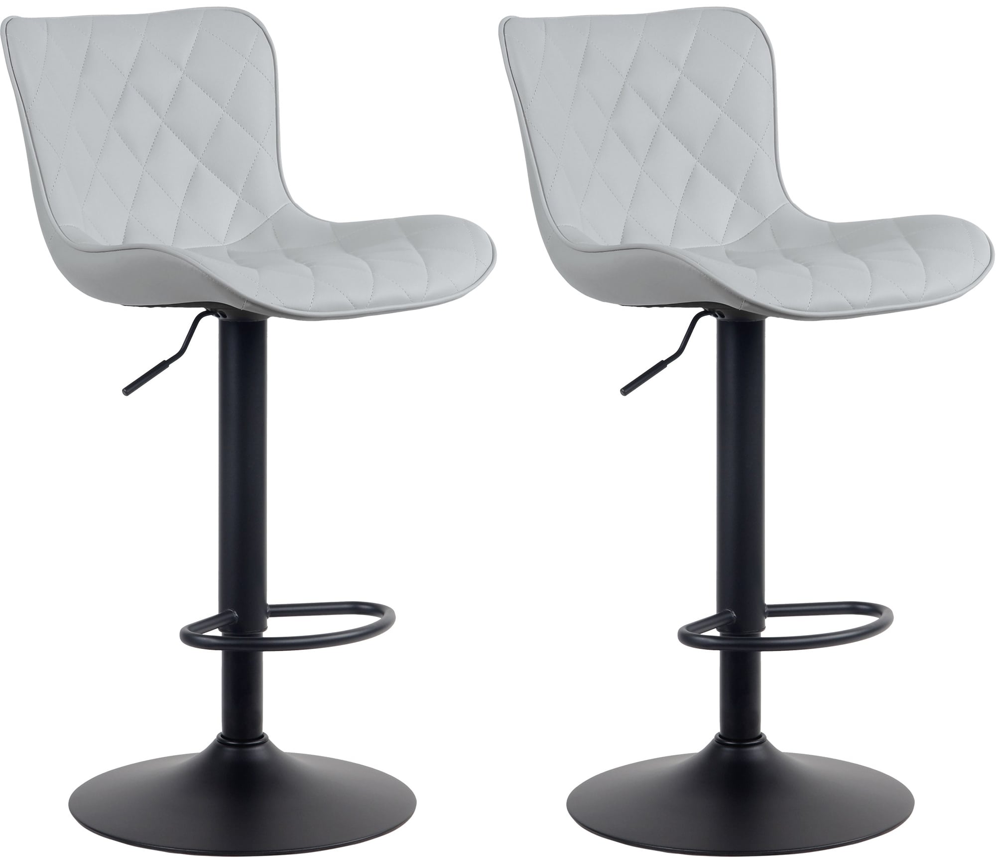 CLP 2er Set Barhocker Emma - H&ouml;henverstellbare Barst&uuml;hle - 360&deg; Drehst&uuml;hle Mit R&uuml;ckenlehne F&uuml;r K&uuml;che Und Bistro 