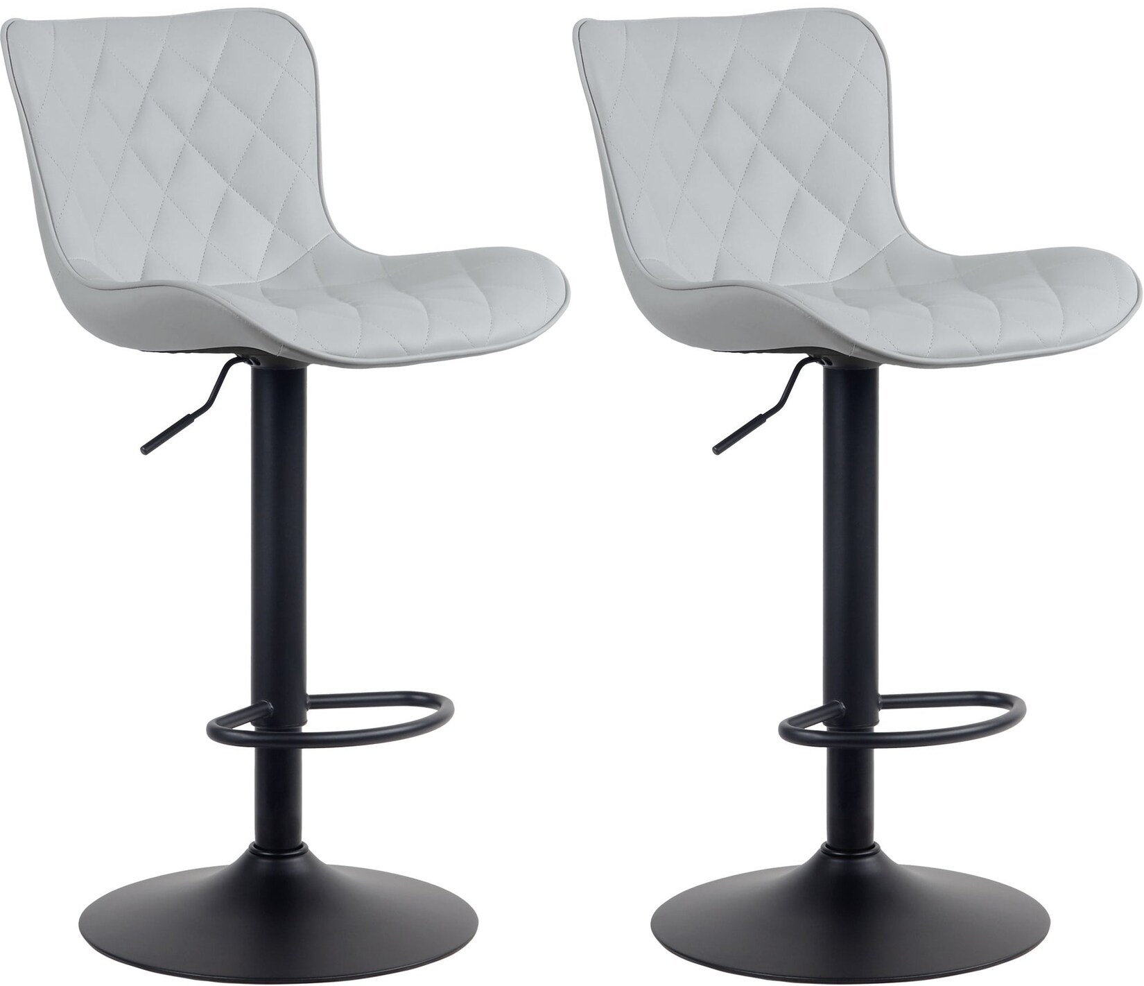 CLP 2er Set Barhocker Emma Kunstleder Farbe: grau, Material: Kunstleder