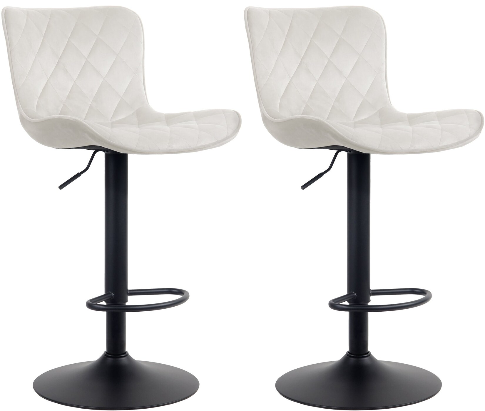 CLP 2er Set Barhocker Emma Samt Farbe: creme, Material: Samt