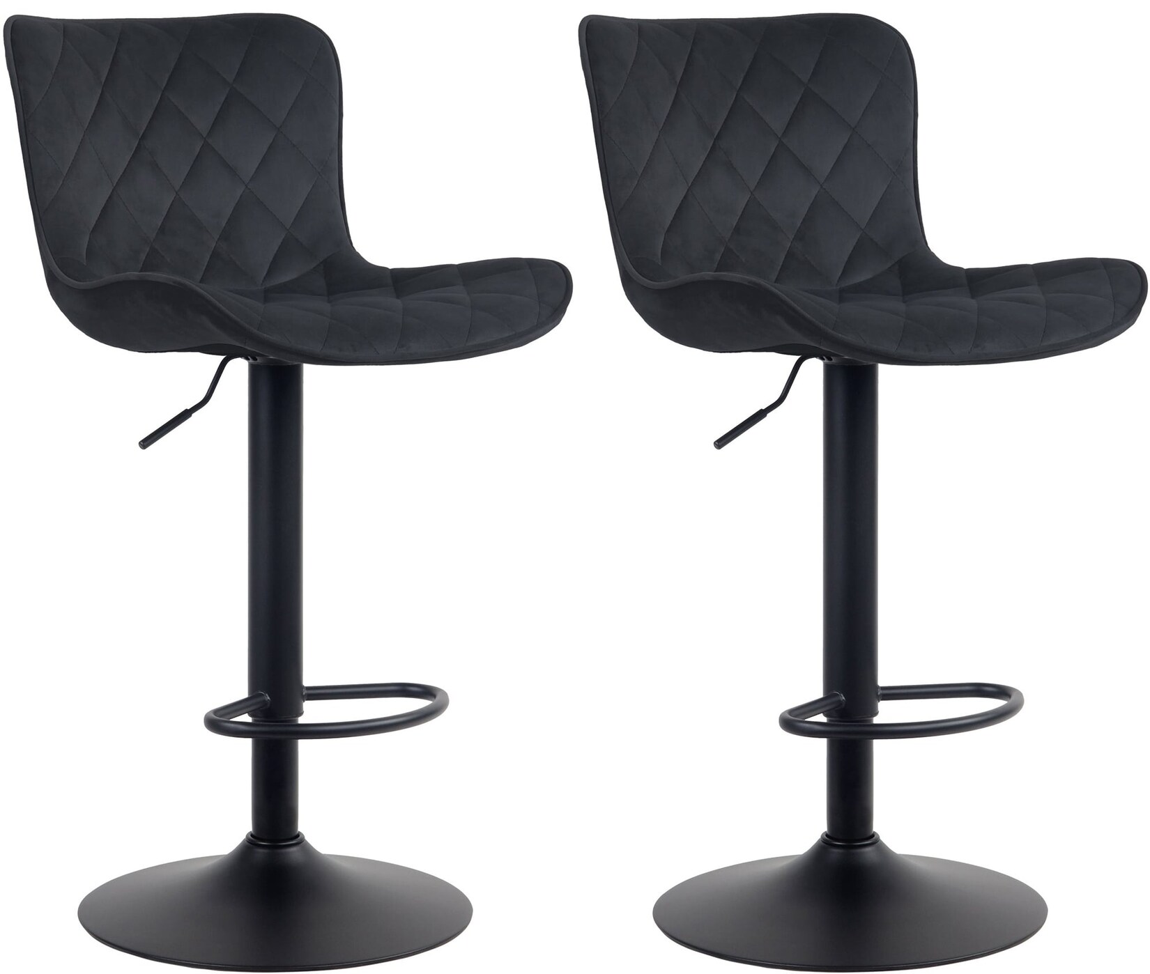 CLP 2er Set Barhocker Emma Samt Farbe: schwarz, Material: Samt