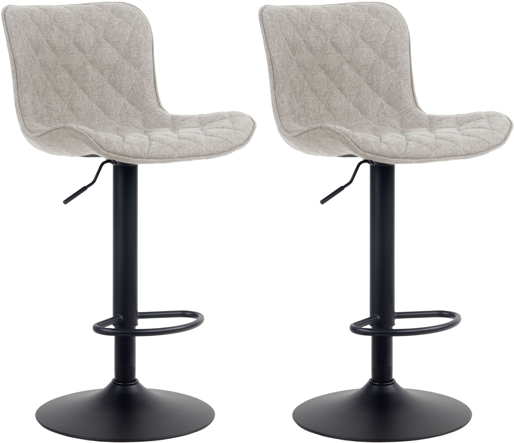 CLP 2er Set Barhocker Emma Stoff Farbe: taupe, Material: Stoff
