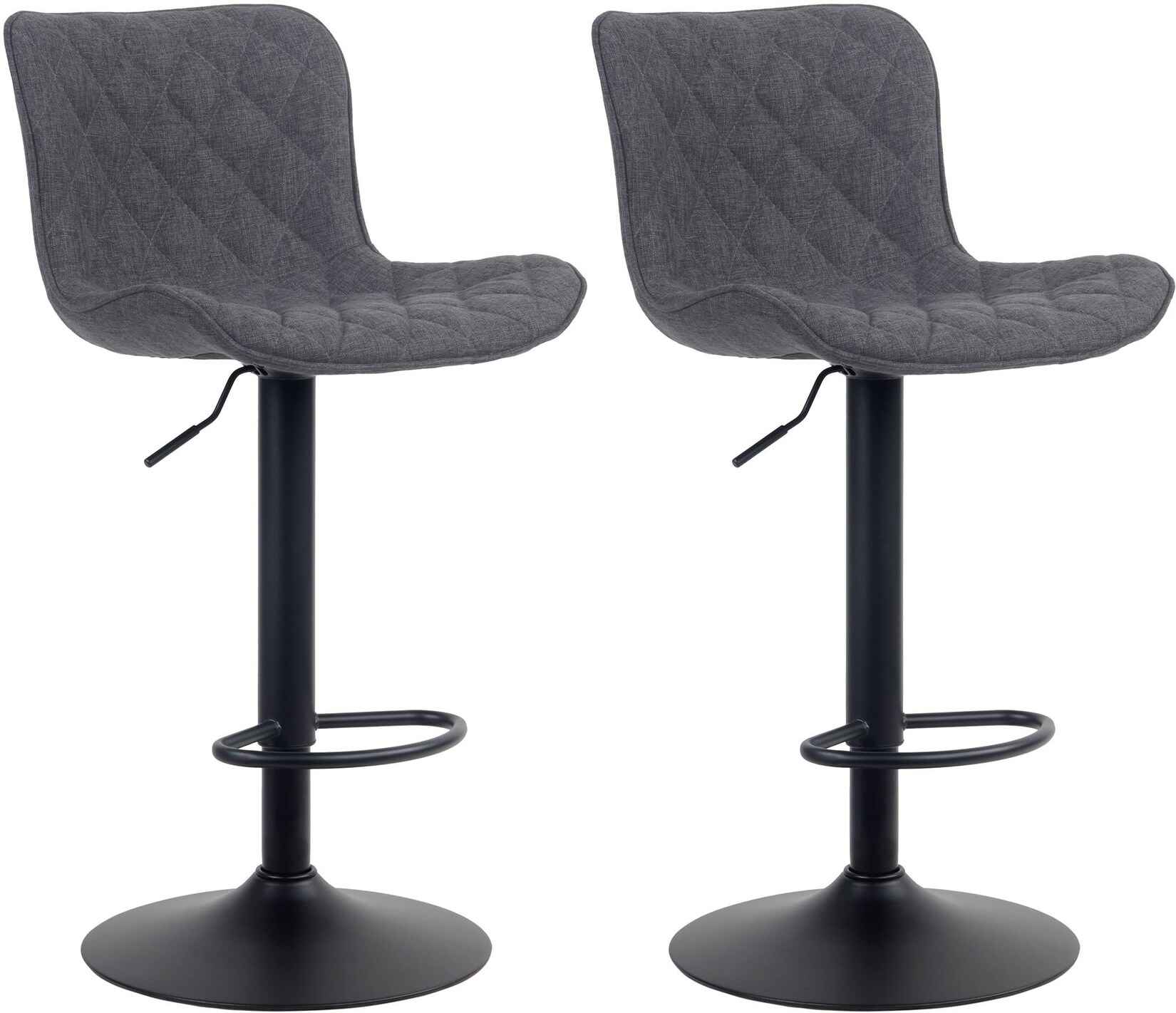 CLP 2er Set Barhocker Emma Stoff Farbe: schwarz, Material: Stoff