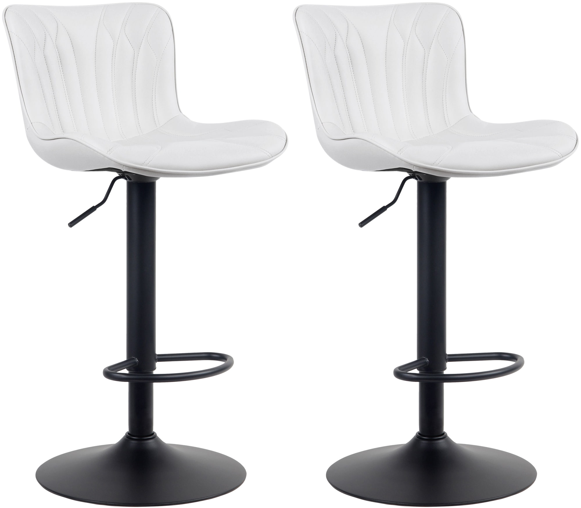 CLP 2er Set Barhocker Linus - H&ouml;henverstellbare Barst&uuml;hle - 360&deg; Drehst&uuml;hle Mit R&uuml;ckenlehne F&uuml;r K&uuml;che Und Bistro 