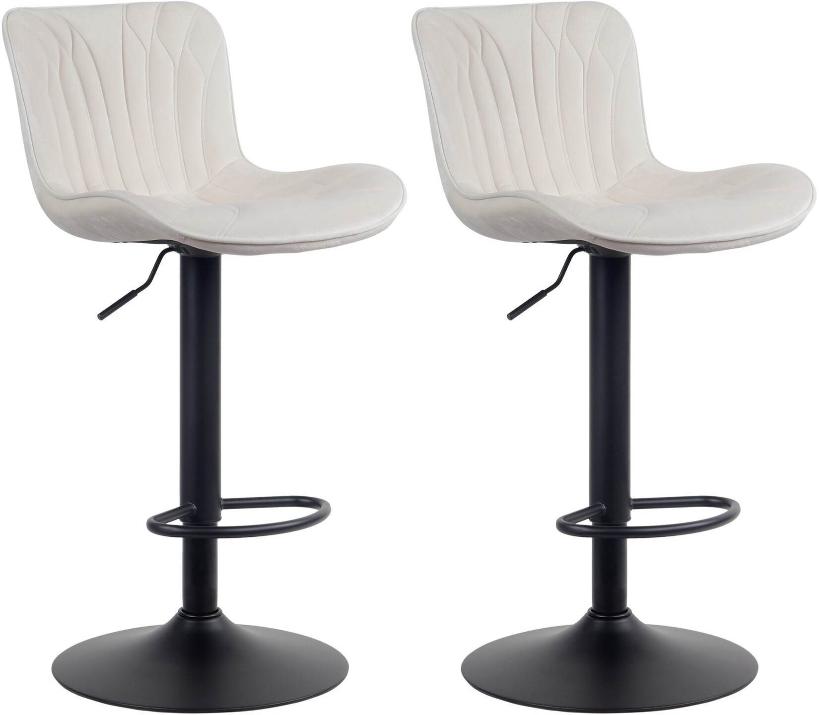 CLP 2er Set Barhocker Linus - Höhenverstellbare Barstühle - 360° Drehstühle Mit Rückenlehne Für Küche Und Bistro