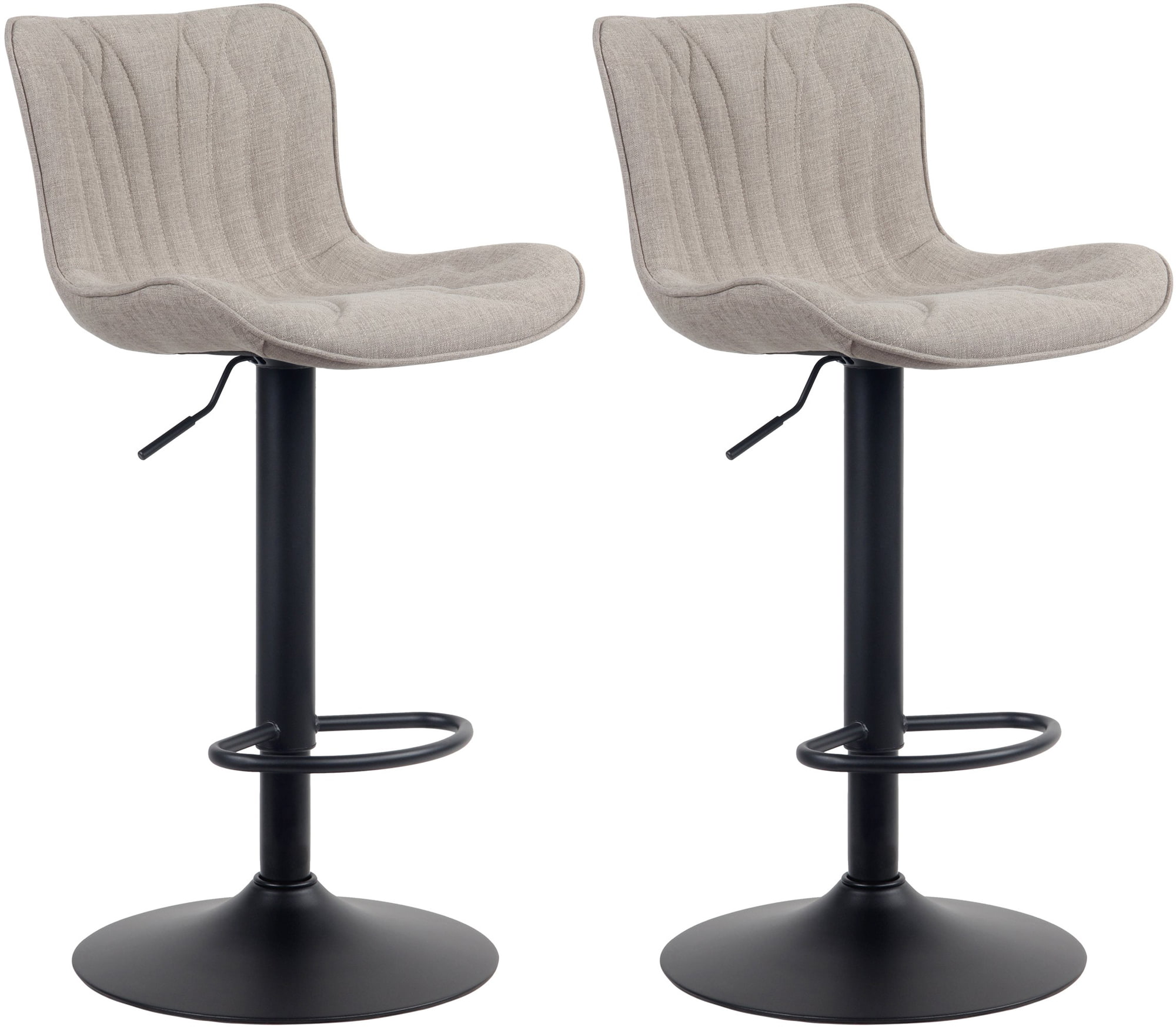 CLP 2er Set Barhocker Linus - H&ouml;henverstellbare Barst&uuml;hle - 360&deg; Drehst&uuml;hle Mit R&uuml;ckenlehne F&uuml;r K&uuml;che Und Bistro 