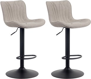 CLP 2er Set Barhocker Linus - Höhenverstellbare Barstühle - 360° Drehstühle Mit Rückenlehne Für Küche Und Bistro 
