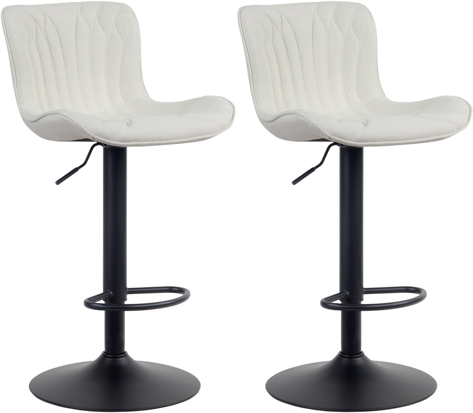 CLP 2er Set Barhocker Linus Stoff Farbe: creme, Material: Stoff