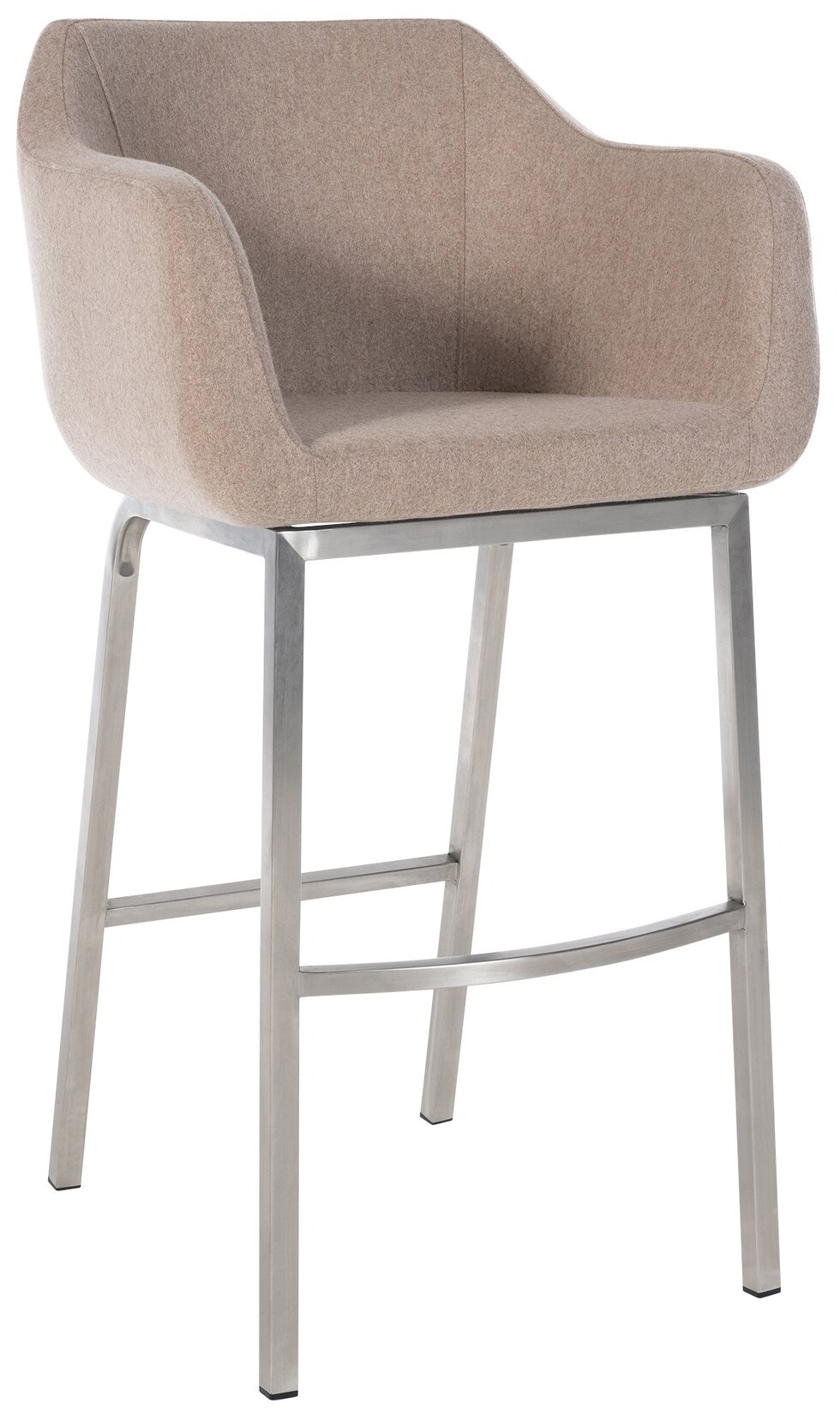 CLP Barhocker Monea E Filz Farbe: taupe, Gestell Farbe: edelstahl