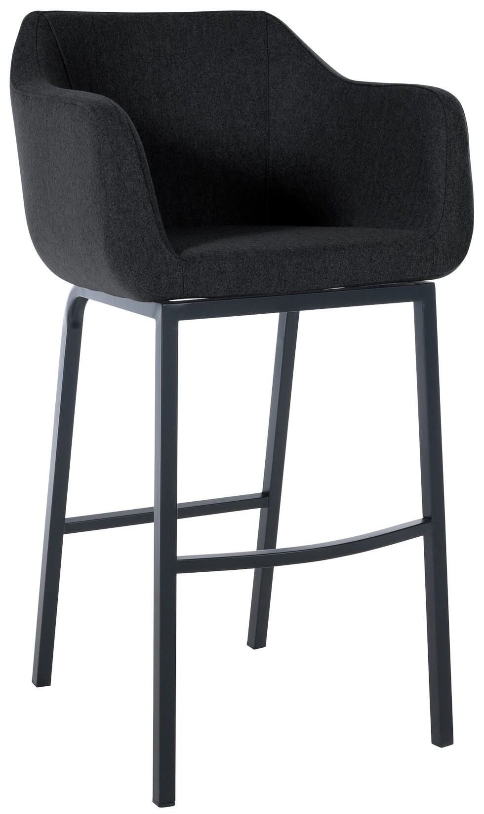 CLP Barhocker Monea B Filz Farbe: anthrazit, Gestell Farbe: schwarz