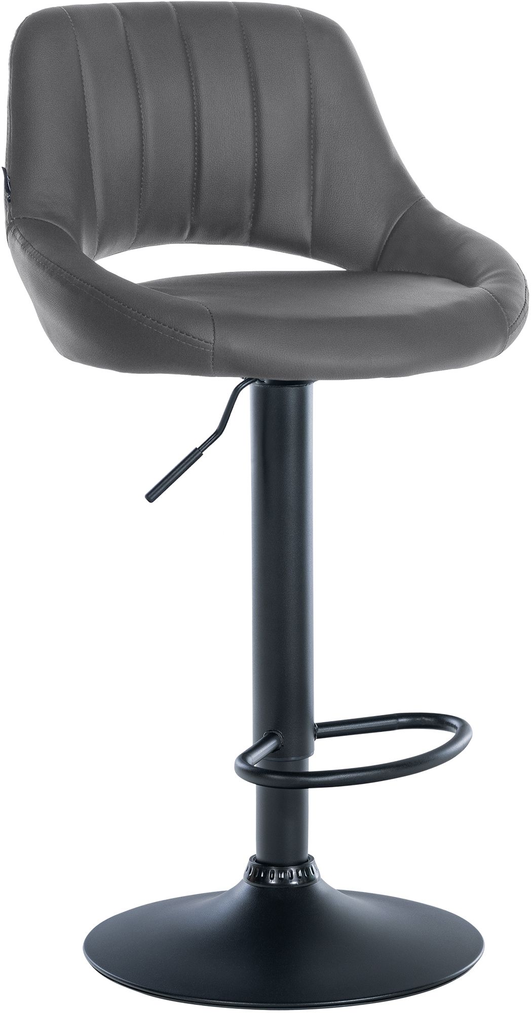 CLP Barhocker h&ouml;henverstellbar mit Lehne Milet, Barstuhl gepolstert Kunstleder, Tresenstuhl mit Metallgestell drehbar 
