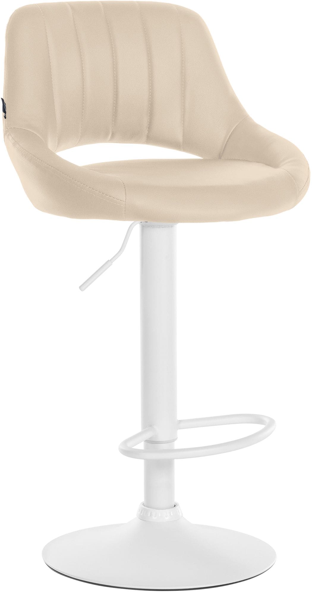 CLP Barhocker h&ouml;henverstellbar mit Lehne Milet, Barstuhl gepolstert Kunstleder, Tresenstuhl mit Metallgestell drehbar 