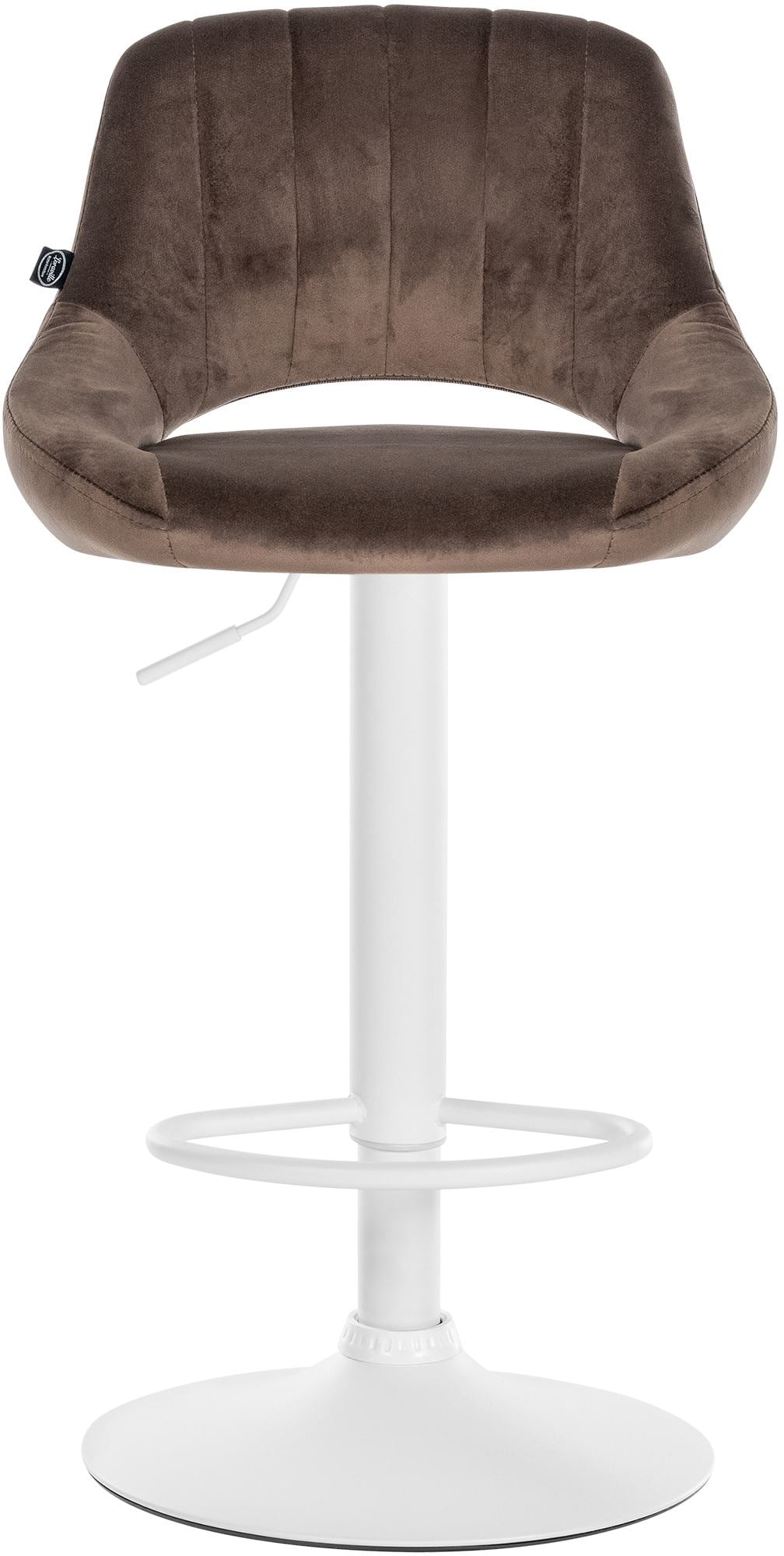 CLP Barhocker h&ouml;henverstellbar mit Lehne Milet, Barstuhl gepolstert Samtbezug, Tresenstuhl mit Metallgestell drehbar 