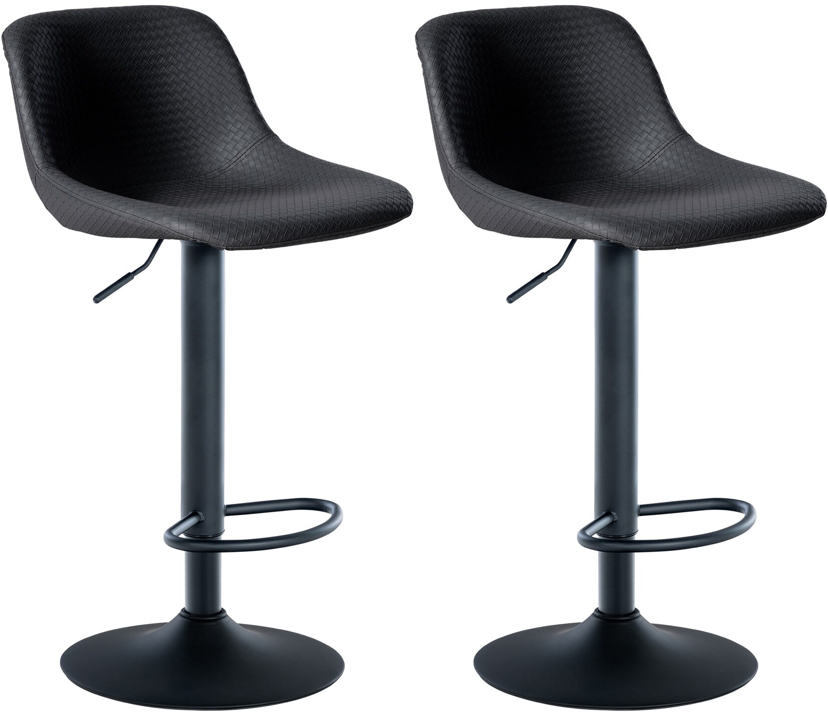 CLP 2er Set Barhocker Loft Kunstleder Farbe: schwarz, Material: Kunstleder
