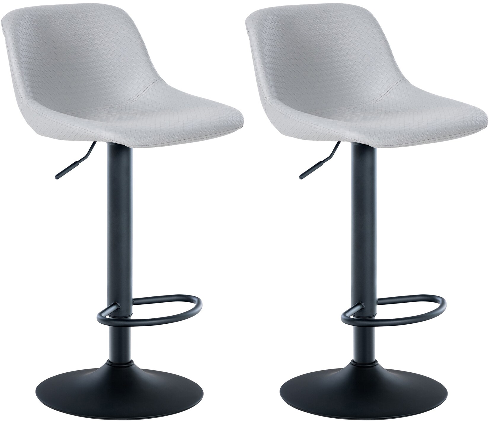 CLP 2er Set Barhocker Loft Kunstleder Farbe: grau, Material: Kunstleder