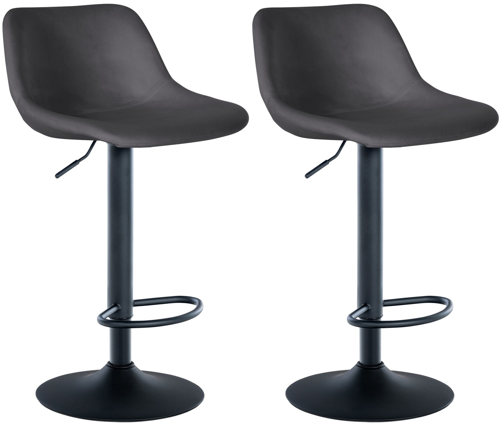 CLP 2er Set Barhocker Loft Samt Farbe: dunkelgrau, Material: Samt